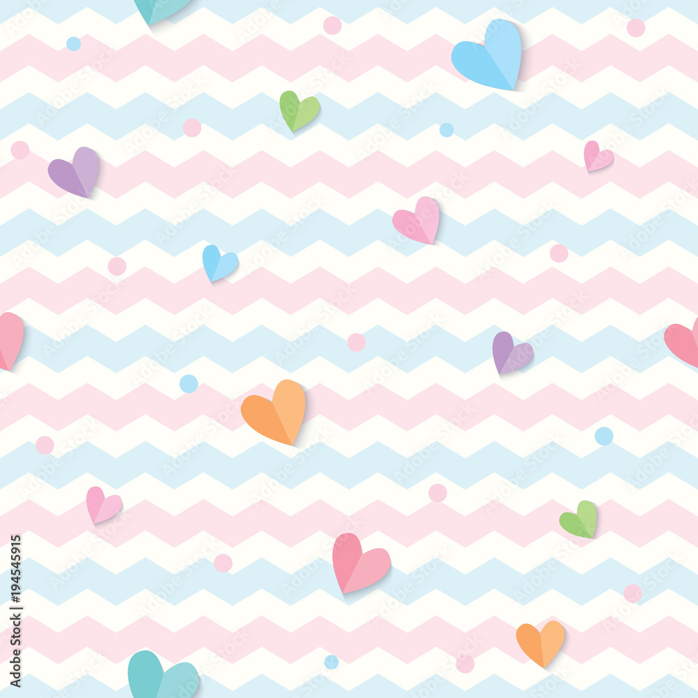 Zig Zag Hearts Pattern Wallpapers