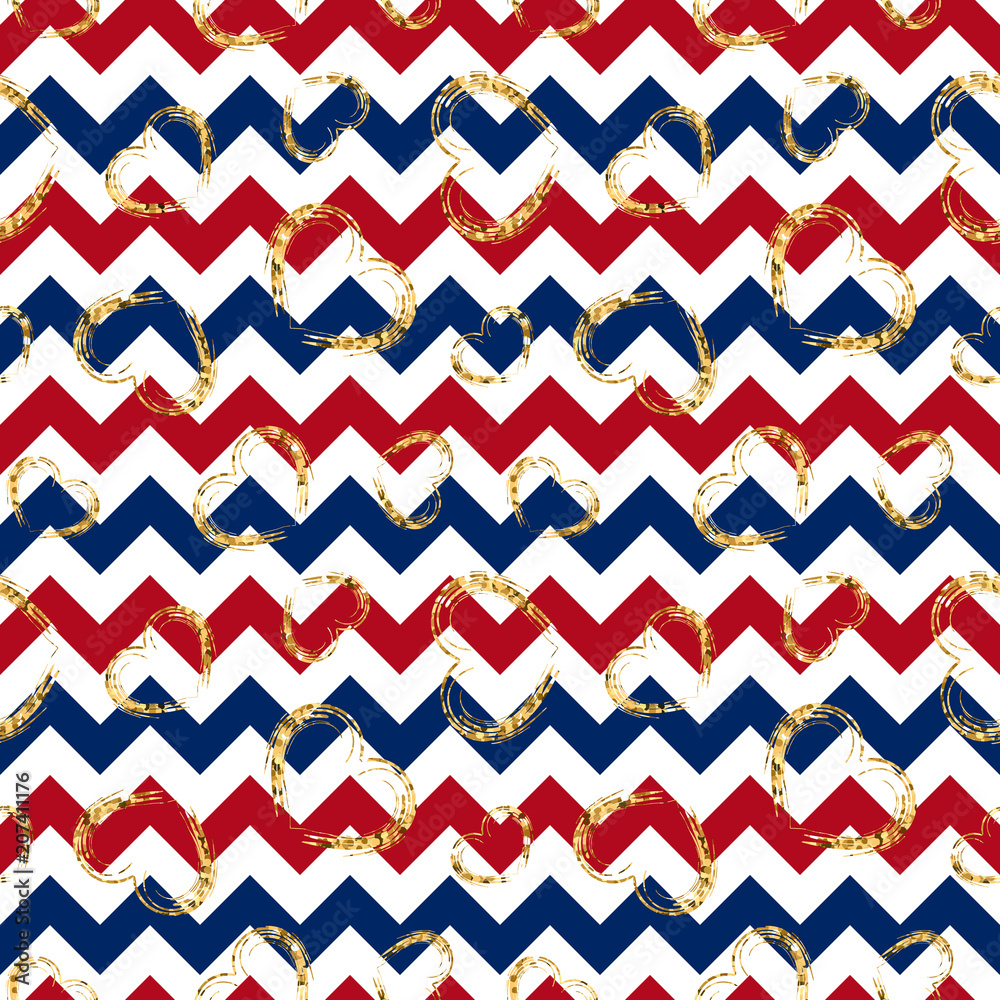 Zig Zag Hearts Pattern Wallpapers