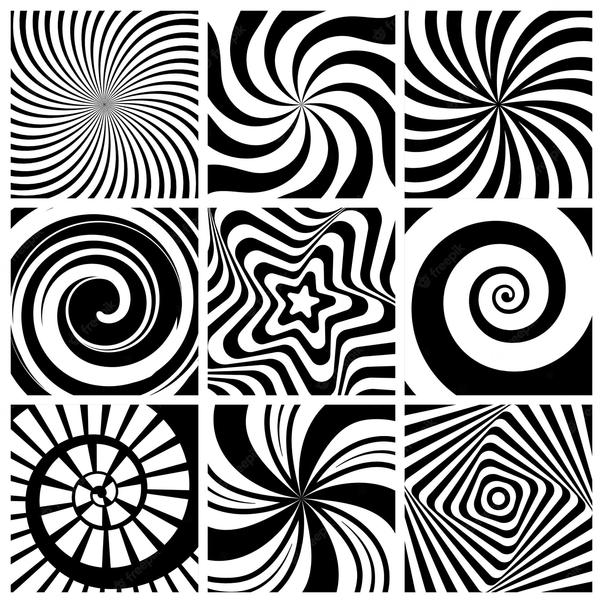 Hypnotism Monochrome Pattern Wallpapers