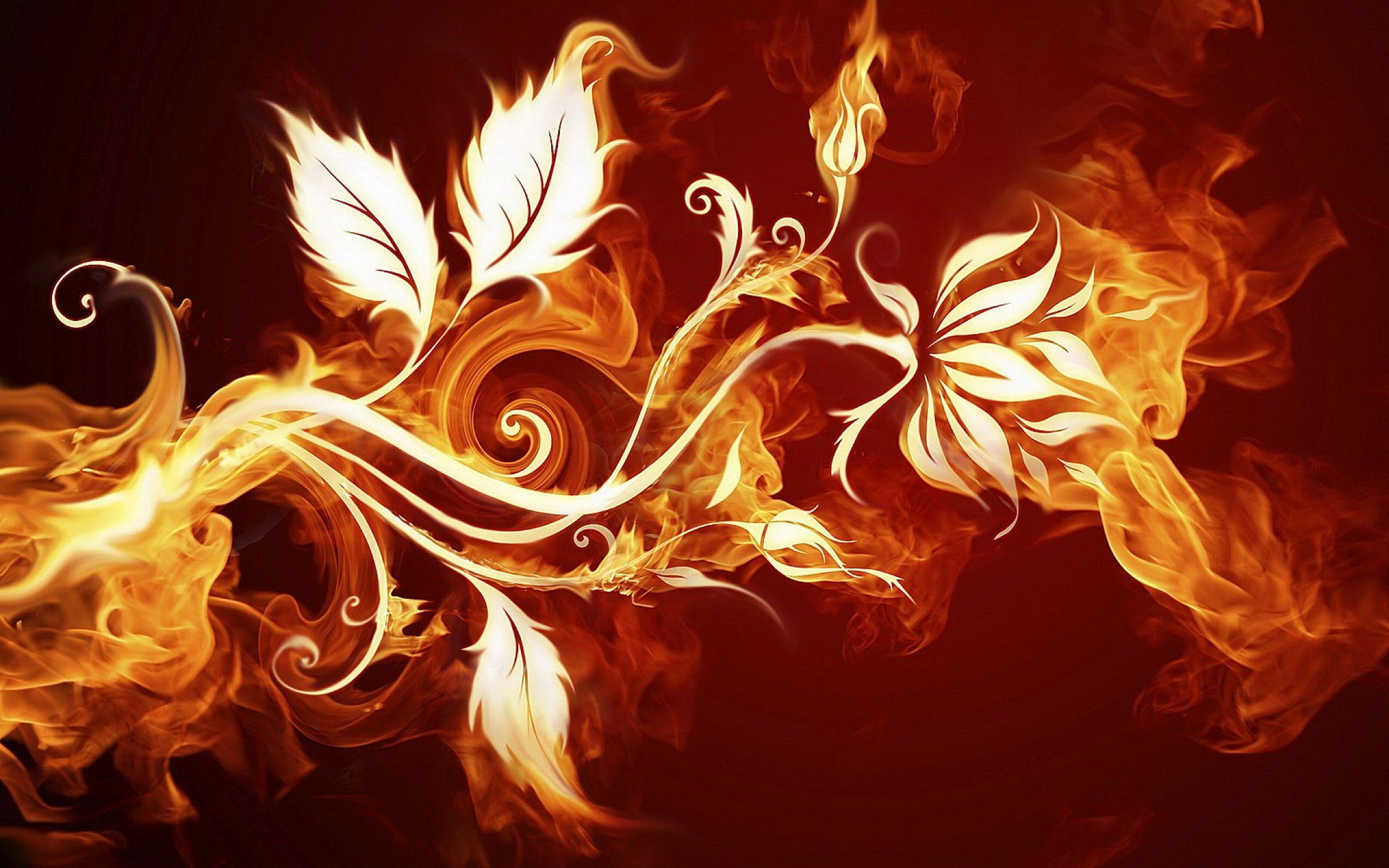 Abstract Fire Waves Art Wallpapers