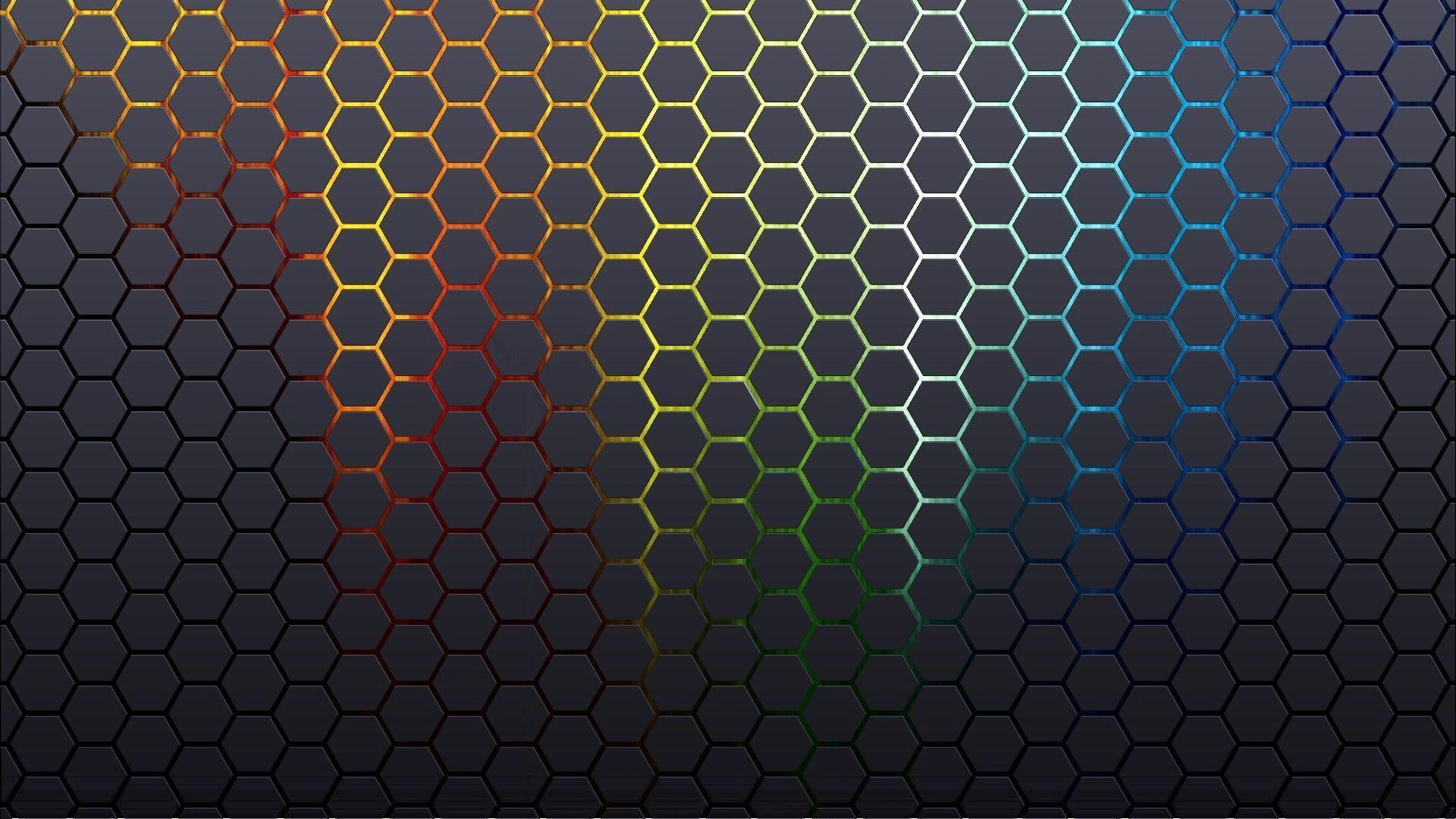 Black Blue Hexagon Pattern Wallpapers