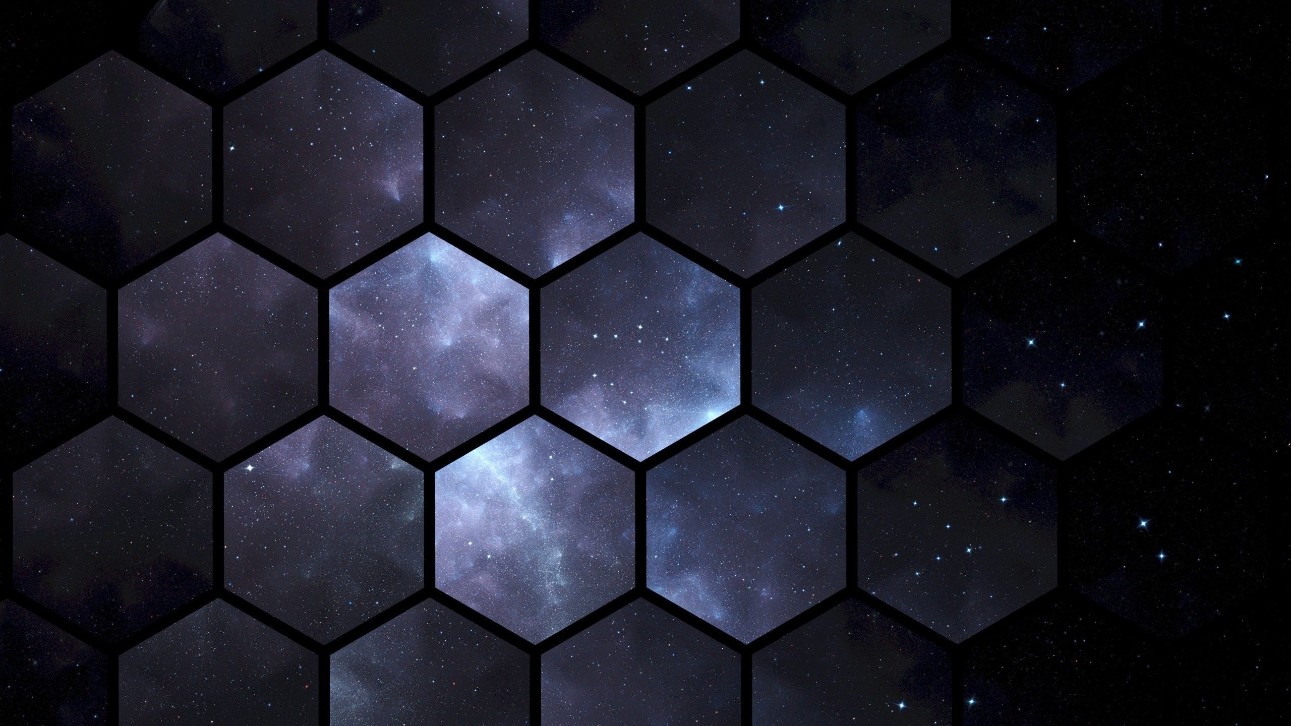 Black Blue Hexagon Pattern Wallpapers