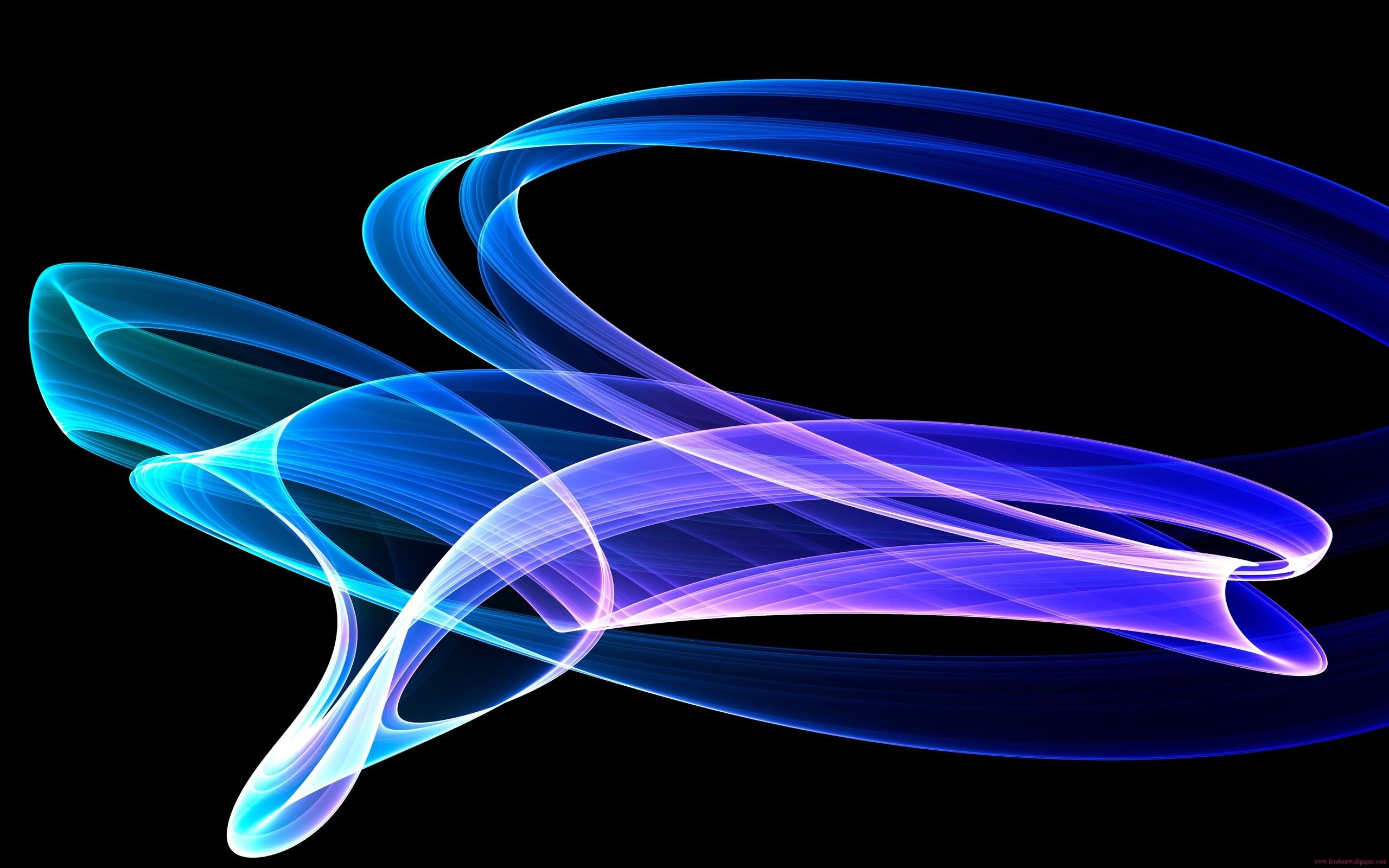 Blue Abstract Shape Neon Lines Wallpapers