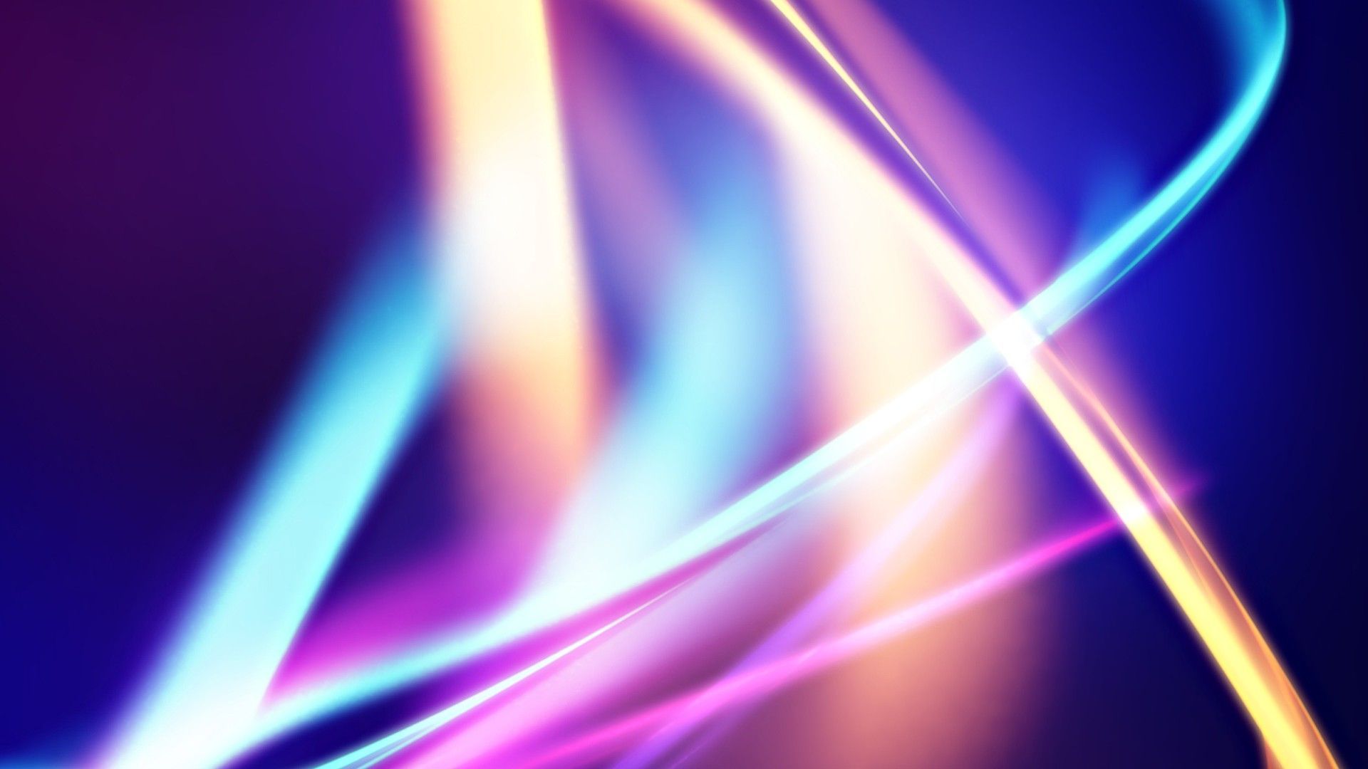 Blue Abstract Shape Neon Lines Wallpapers