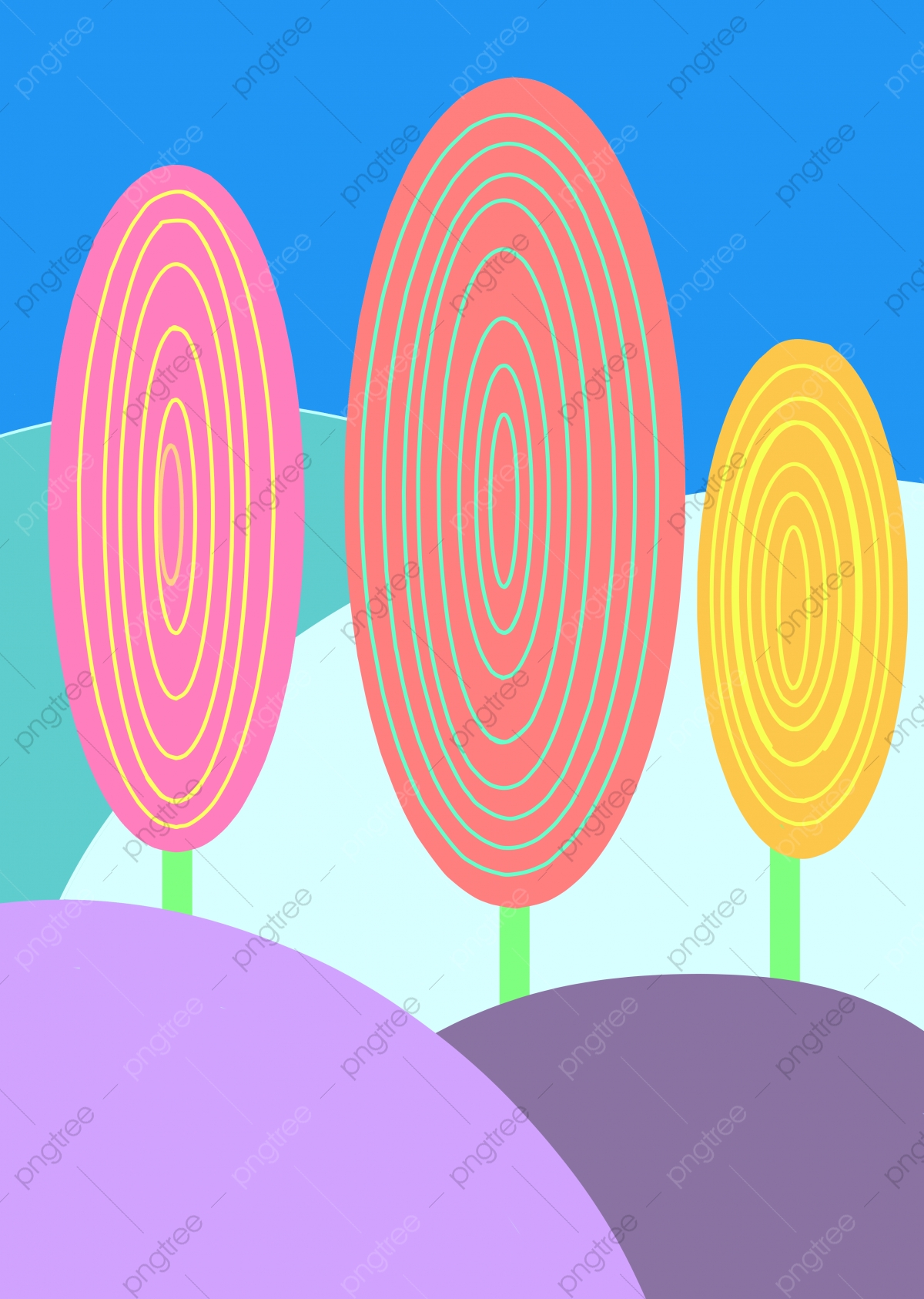 Oval Colorful Pattern Wallpapers