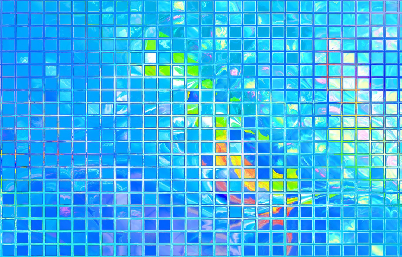 Blue Digital Art Squares Wallpapers