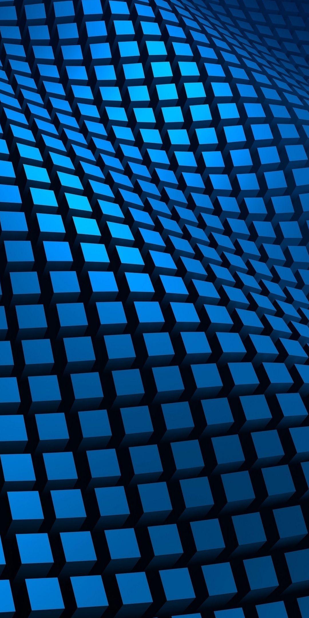 Blue Digital Art Squares Wallpapers