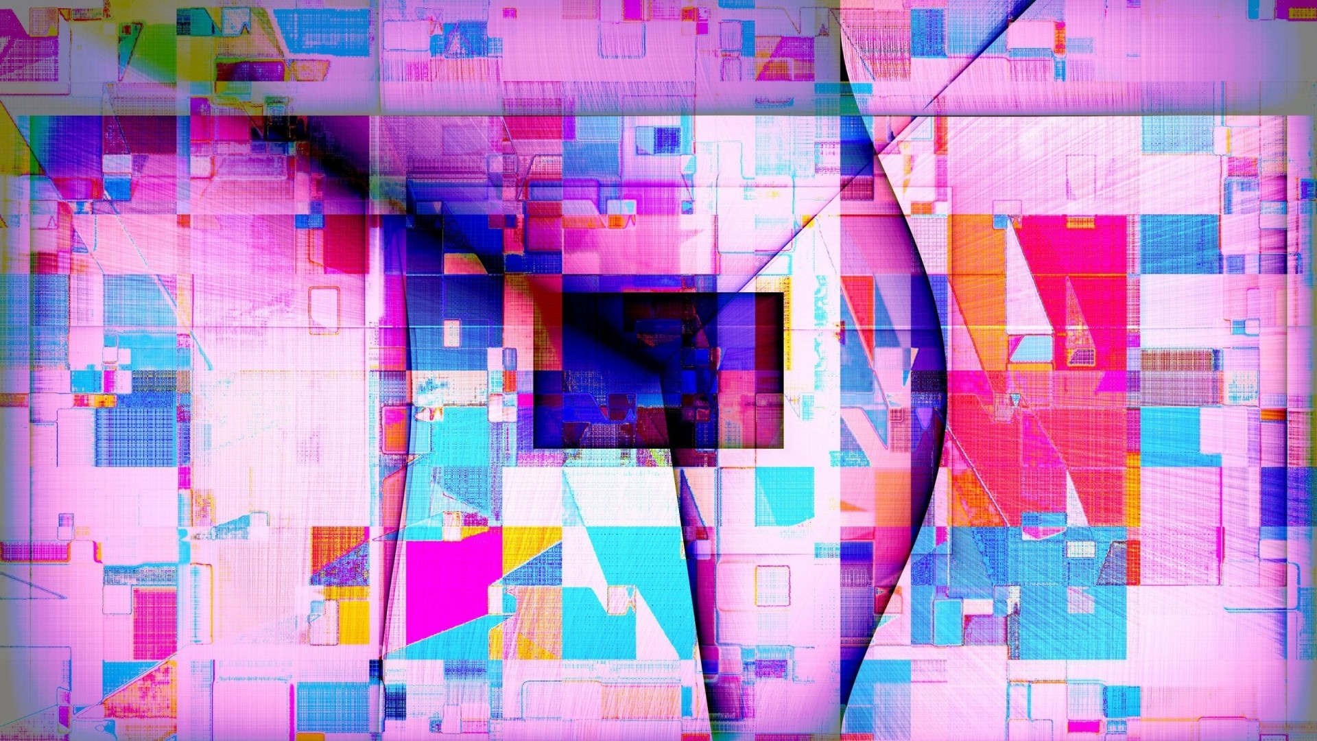 Blue Digital Art Squares Wallpapers