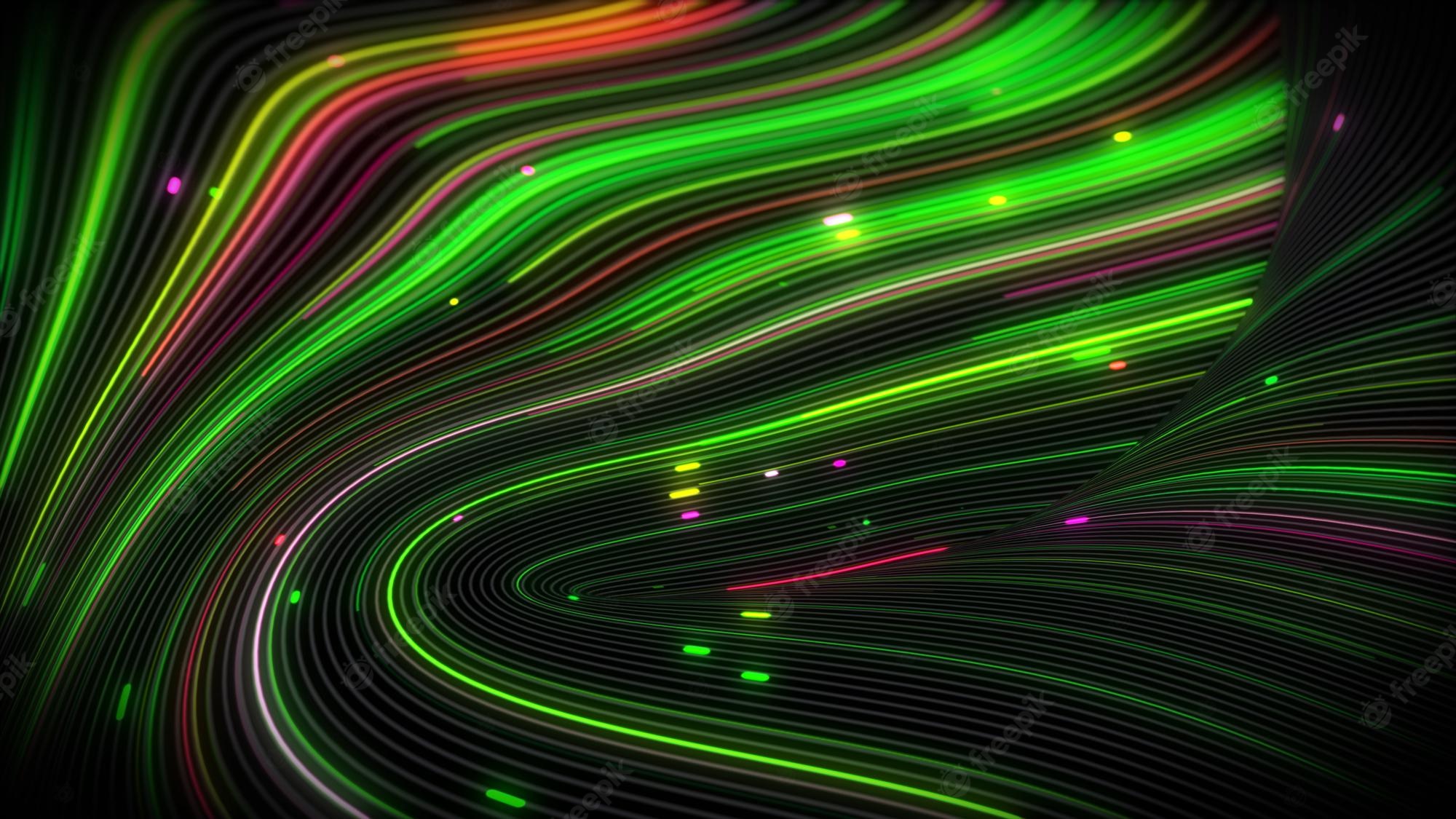 Spiral Line Neon Art Wallpapers