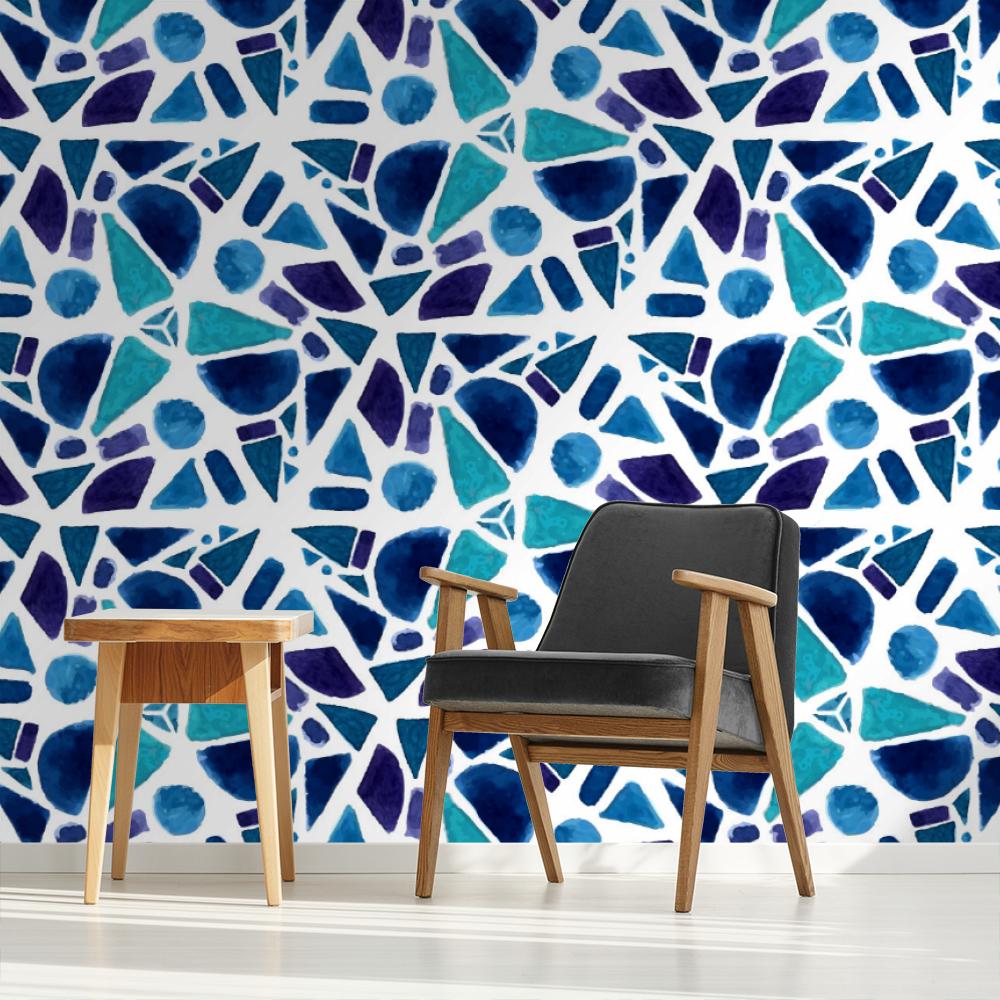 Blue Mosaic Pattern Wallpapers