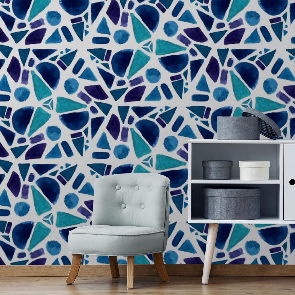 Blue Mosaic Pattern Wallpapers