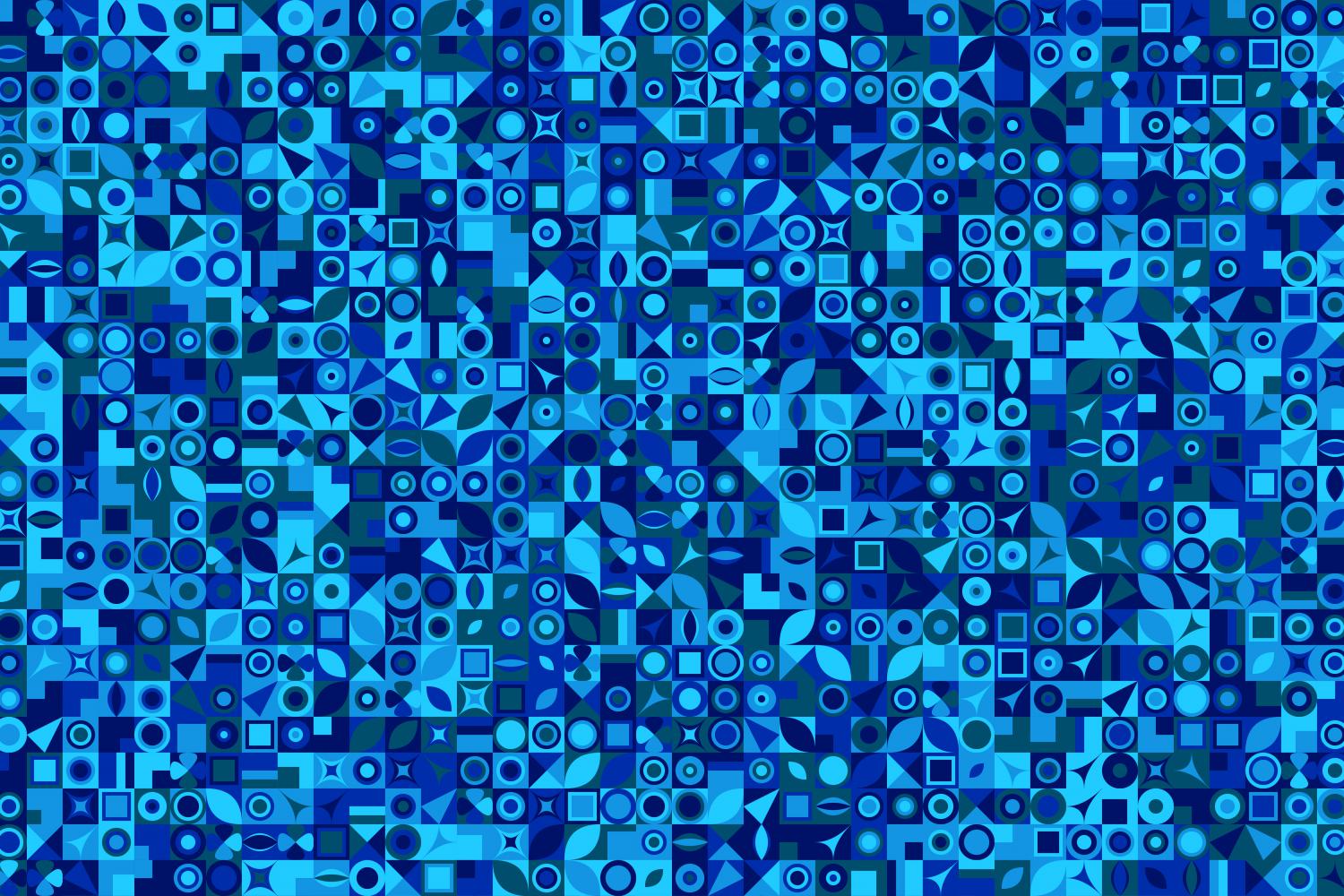 Blue Mosaic Pattern Wallpapers