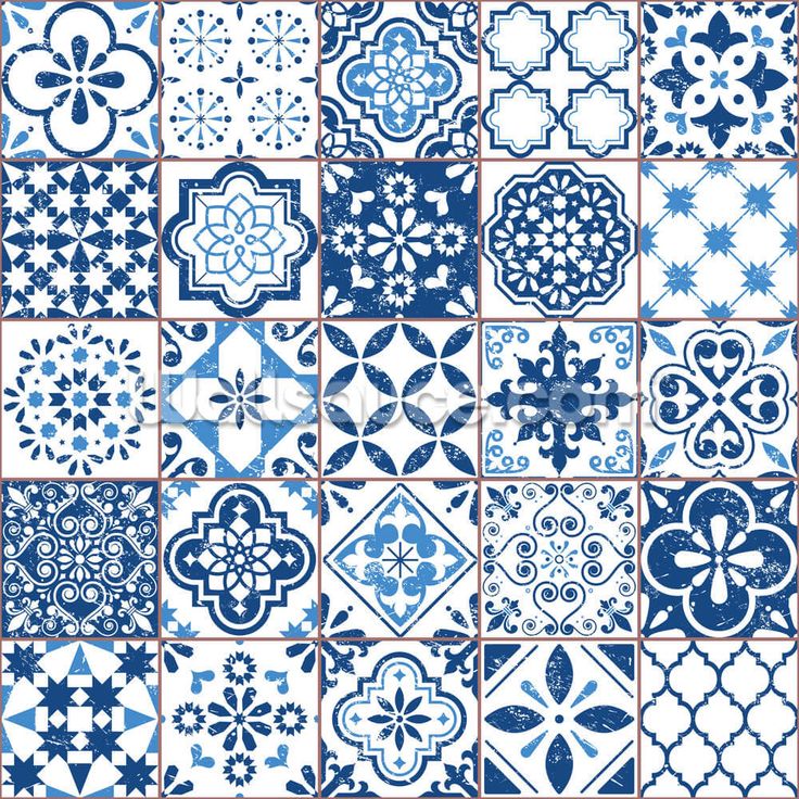 Blue Mosaic Pattern Wallpapers