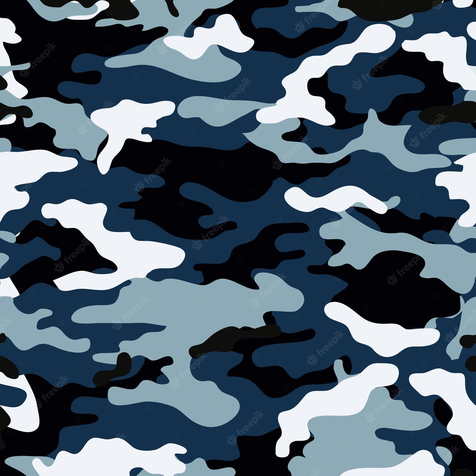 Blue Camouflage Pattern Wallpapers