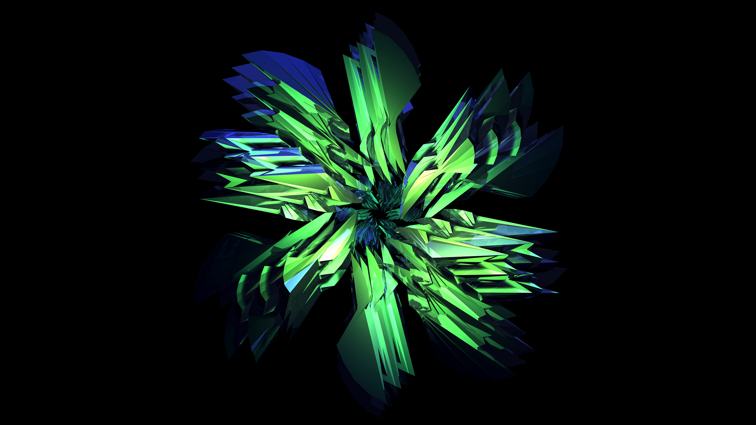 Green Facets Abstract Wallpapers