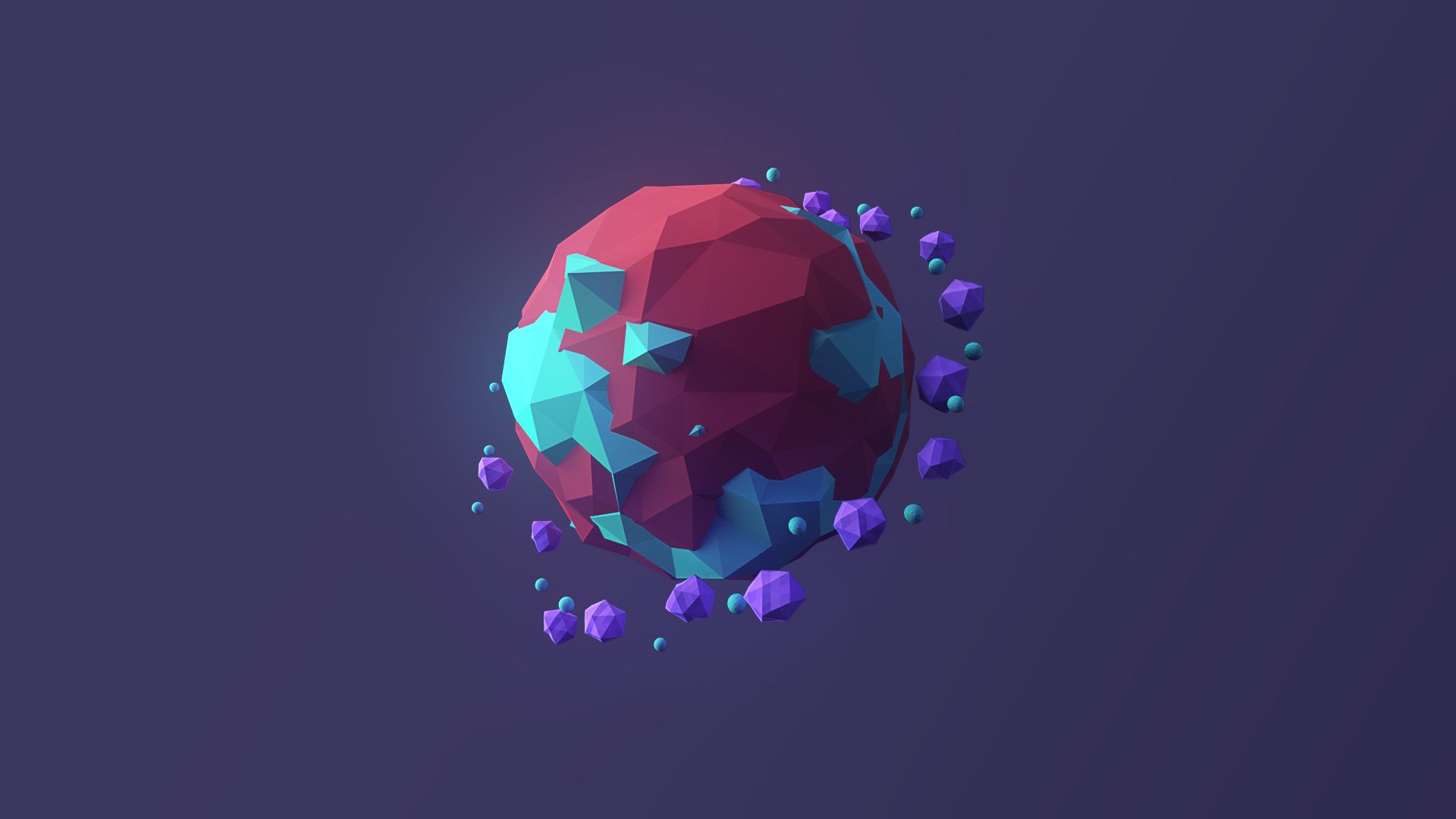 Low Poly Space Planet Minimal Wallpapers