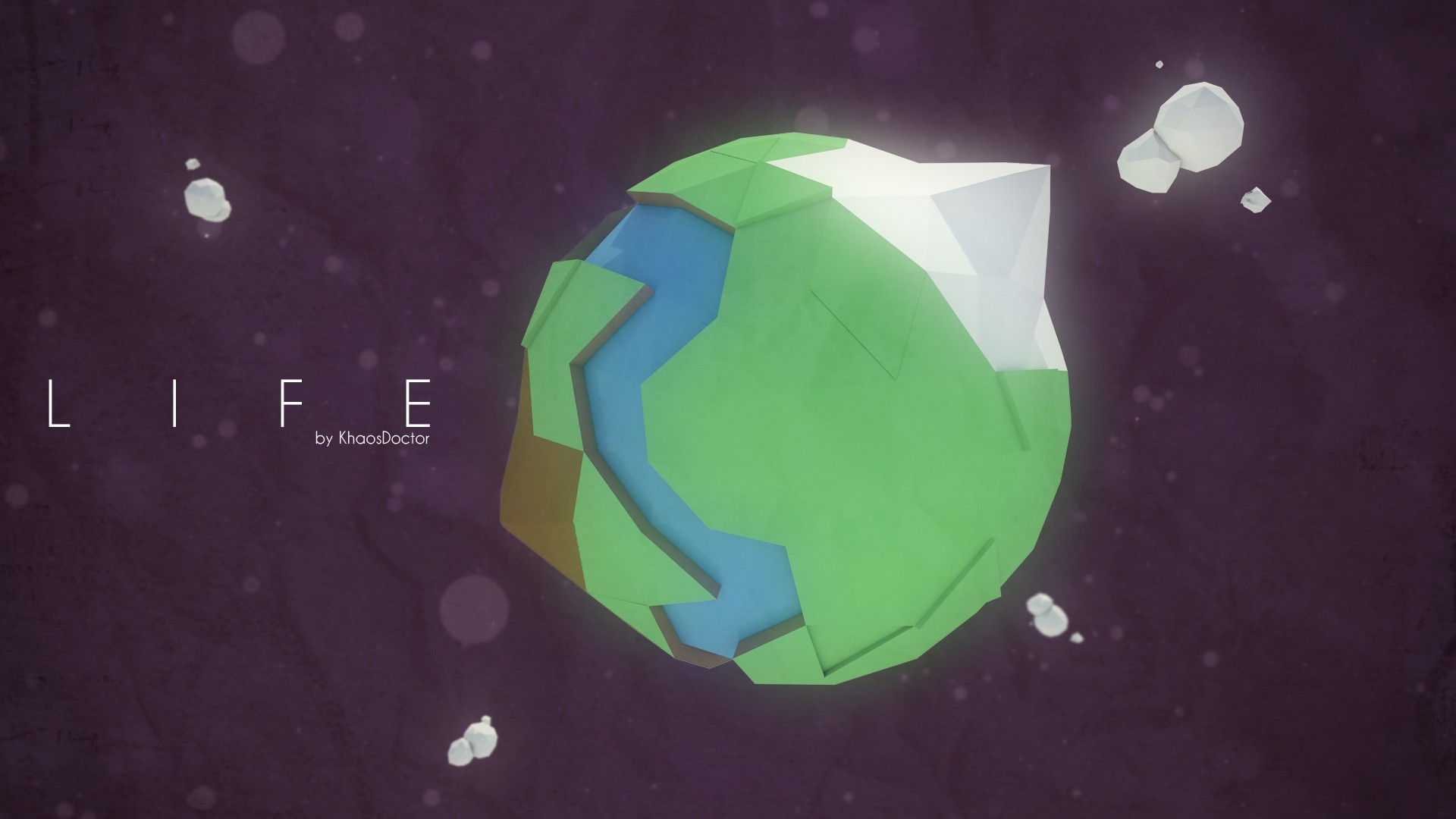 Low Poly Space Planet Minimal Wallpapers