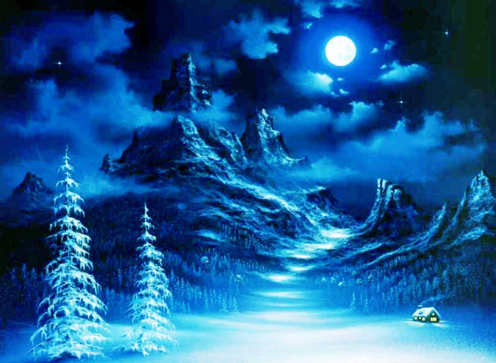 Digital Winter Moon Wallpapers