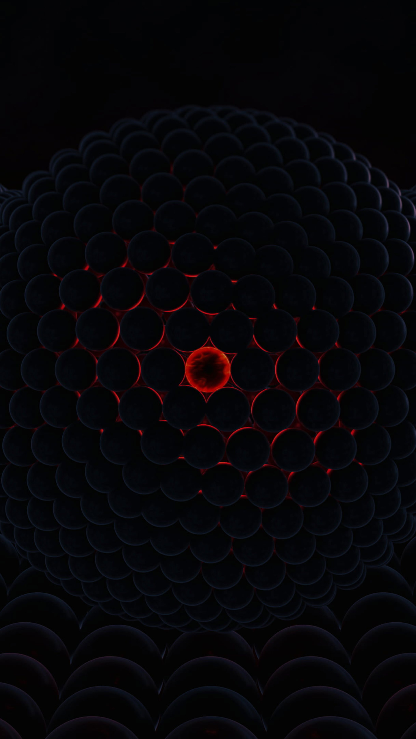 3D Glowing Dark Red Orb Art Wallpapers