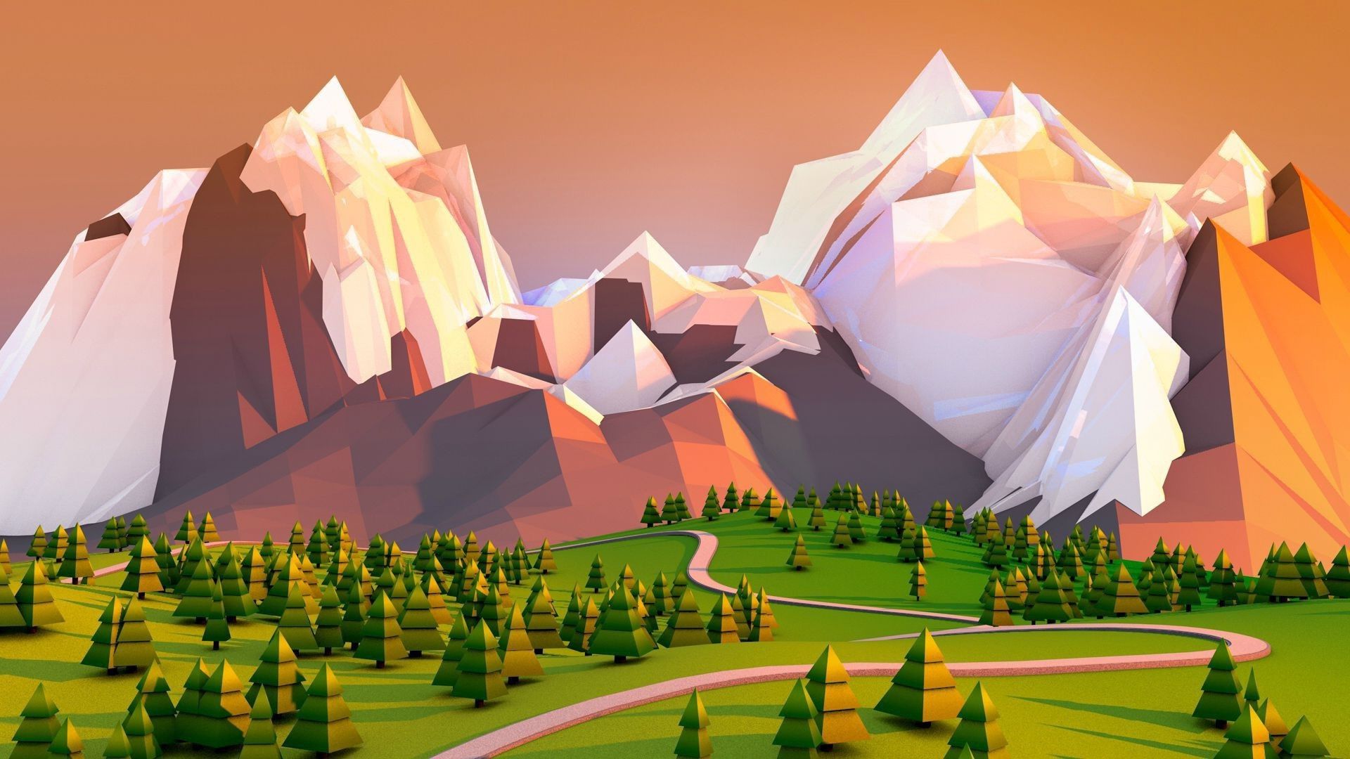 Polygon Mountains Wallpapers