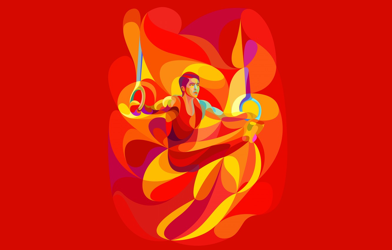 Gymnastics Low Poly Painting Wallpapers