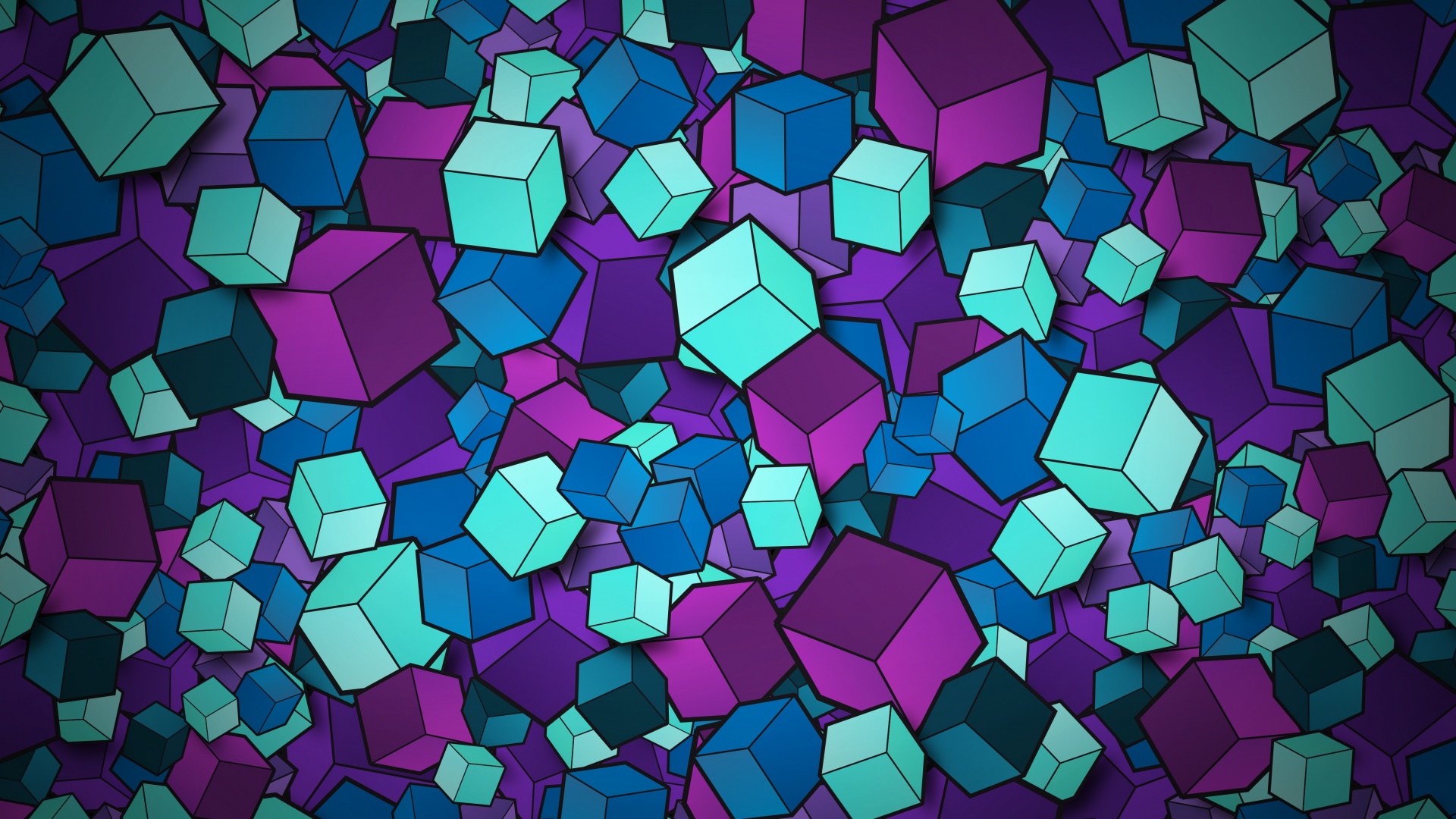 Cube Geometry Gradient Linux Wallpapers