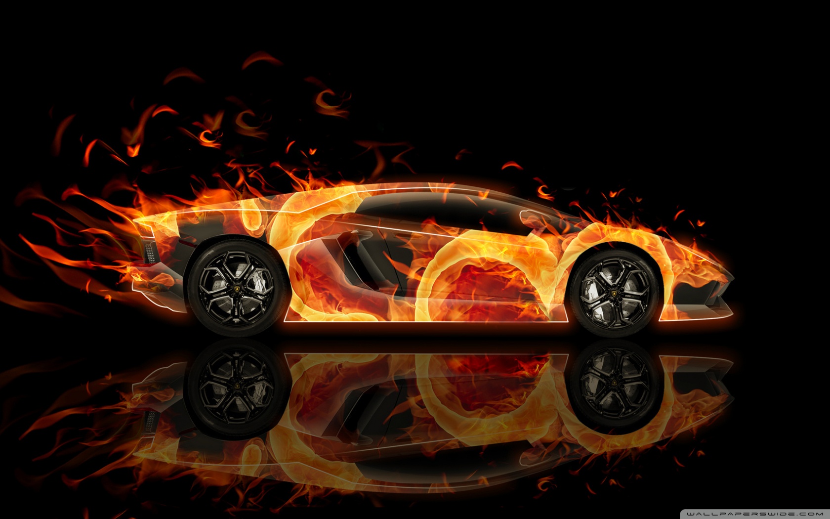 Flame Rainbow Car Wallpapers