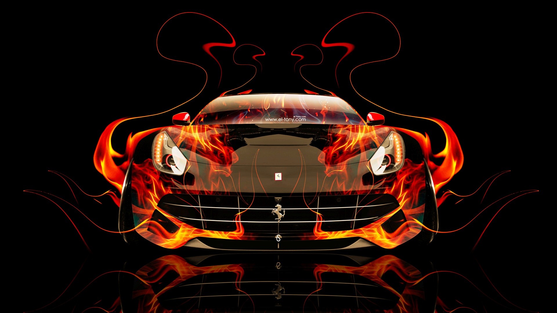 Flame Rainbow Car Wallpapers