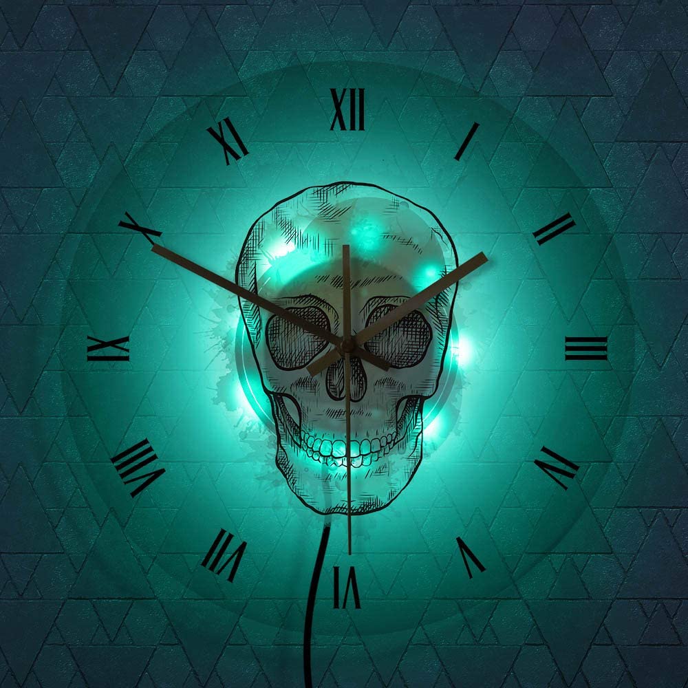 Abstract Skull Clock Wallpapers