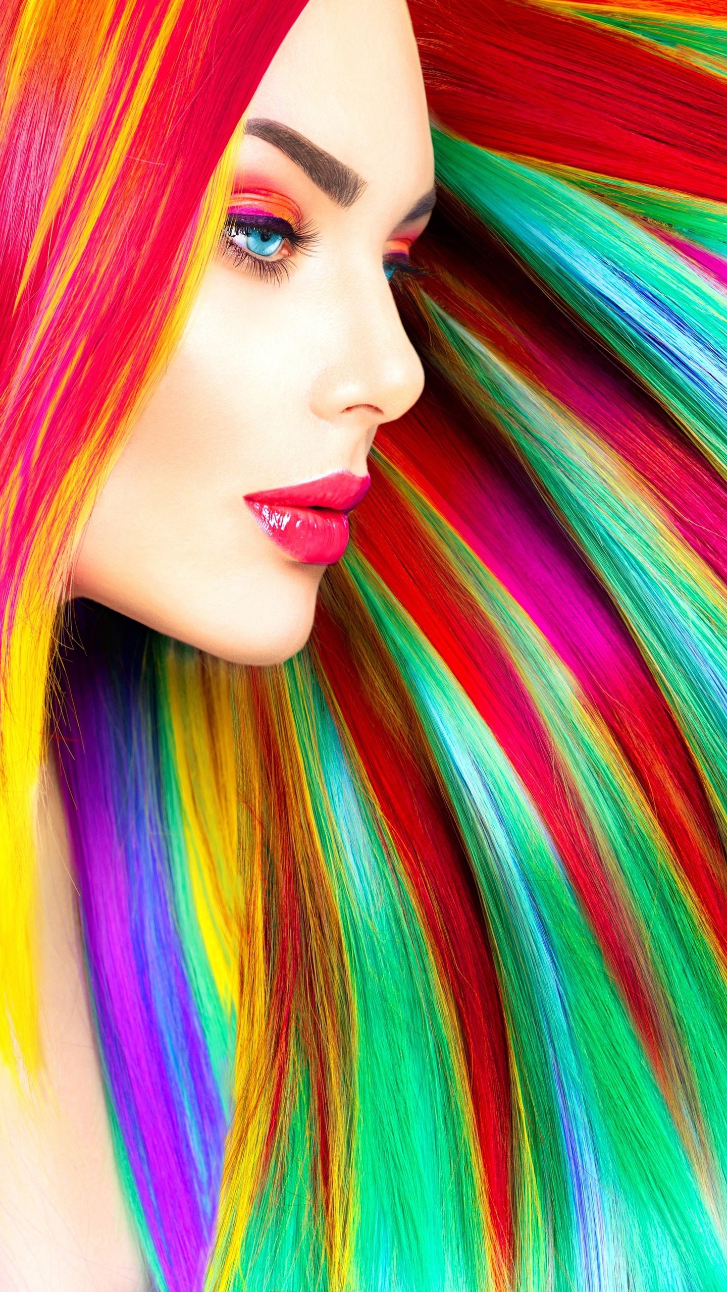 Rainbow Colorful Girl Hairs Wallpapers