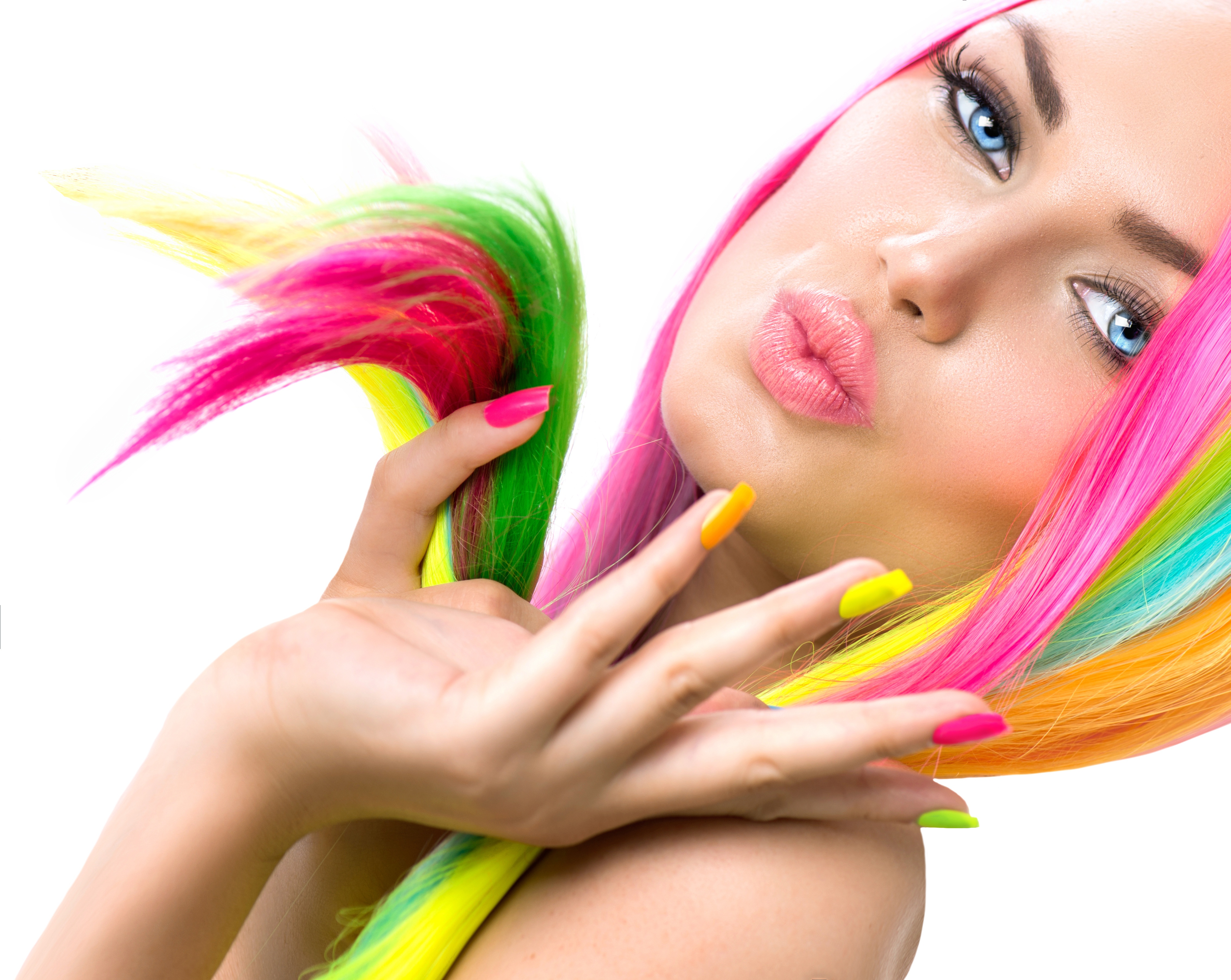 Rainbow Colorful Girl Hairs Wallpapers