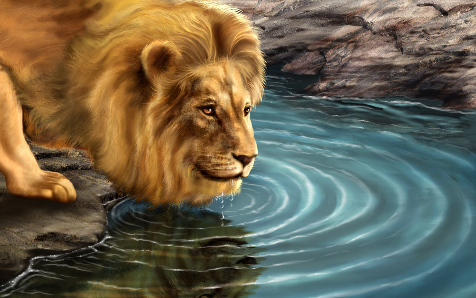 Abstract Lion Art Desktop Wallpapers