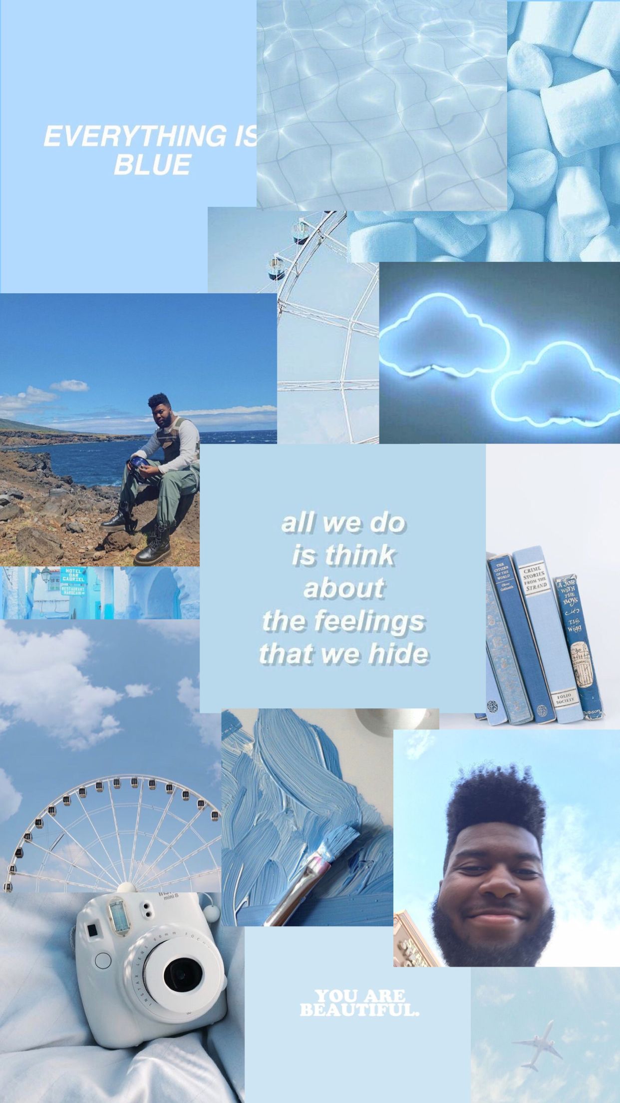 Aesthetic Blue Collage Wallpapers