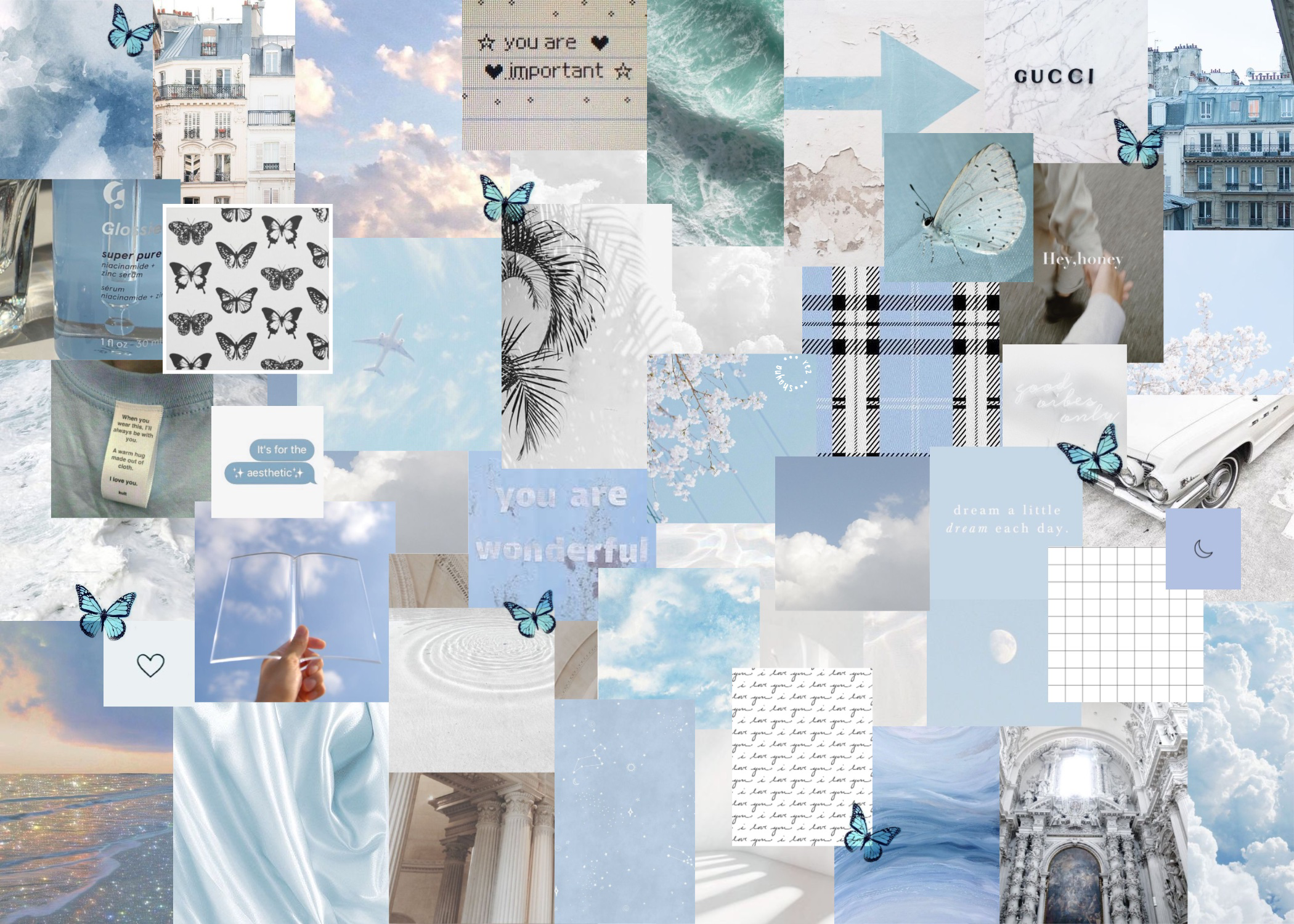 Aesthetic Blue Collage Wallpapers