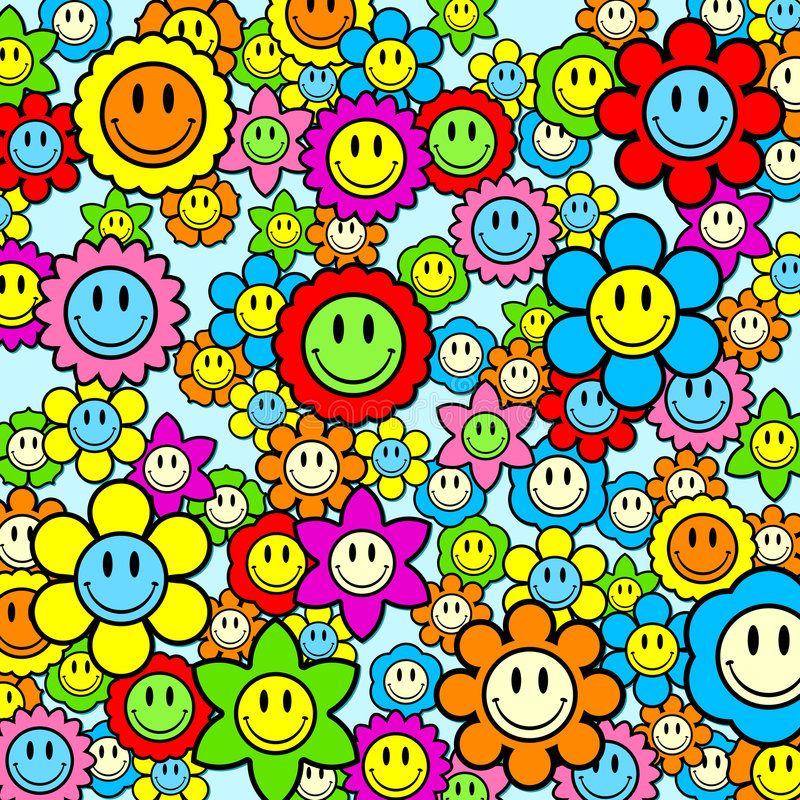 Aesthetic Flowers With Smiley Faces Wallpapers