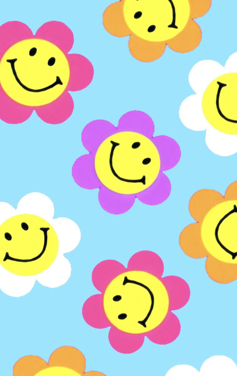 Aesthetic Flowers With Smiley Faces Wallpapers