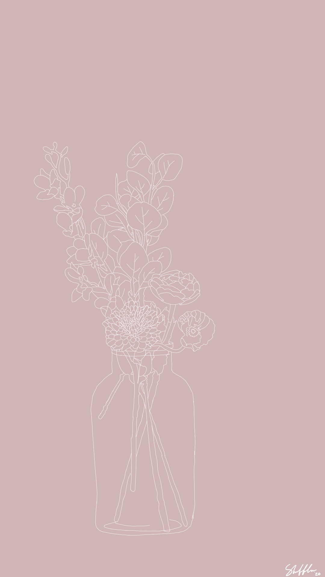 Aesthetic Minimalist Flower Drawing Wallpapers