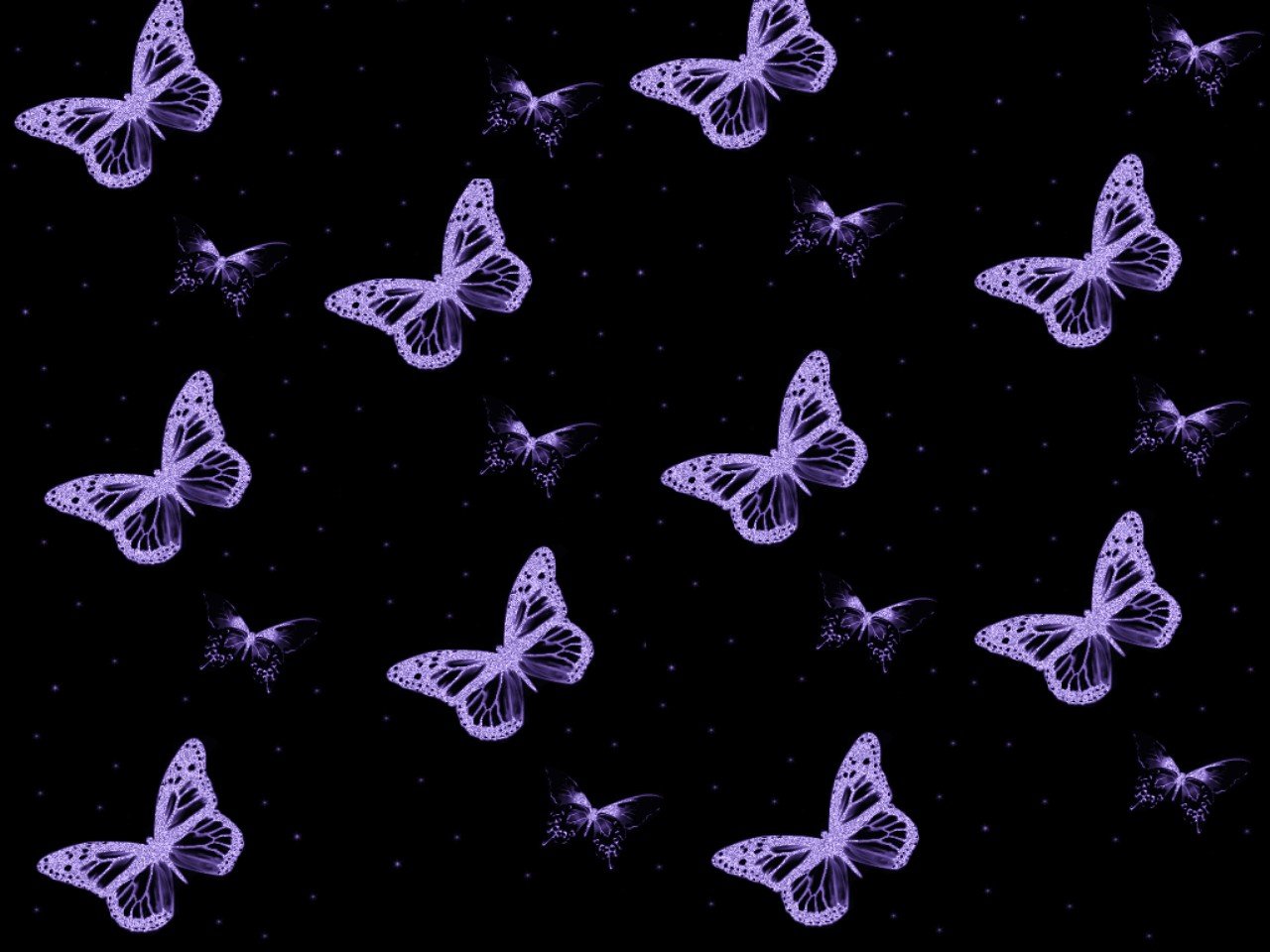 Aesthetic Sparkles Purple Butterflies Wallpapers