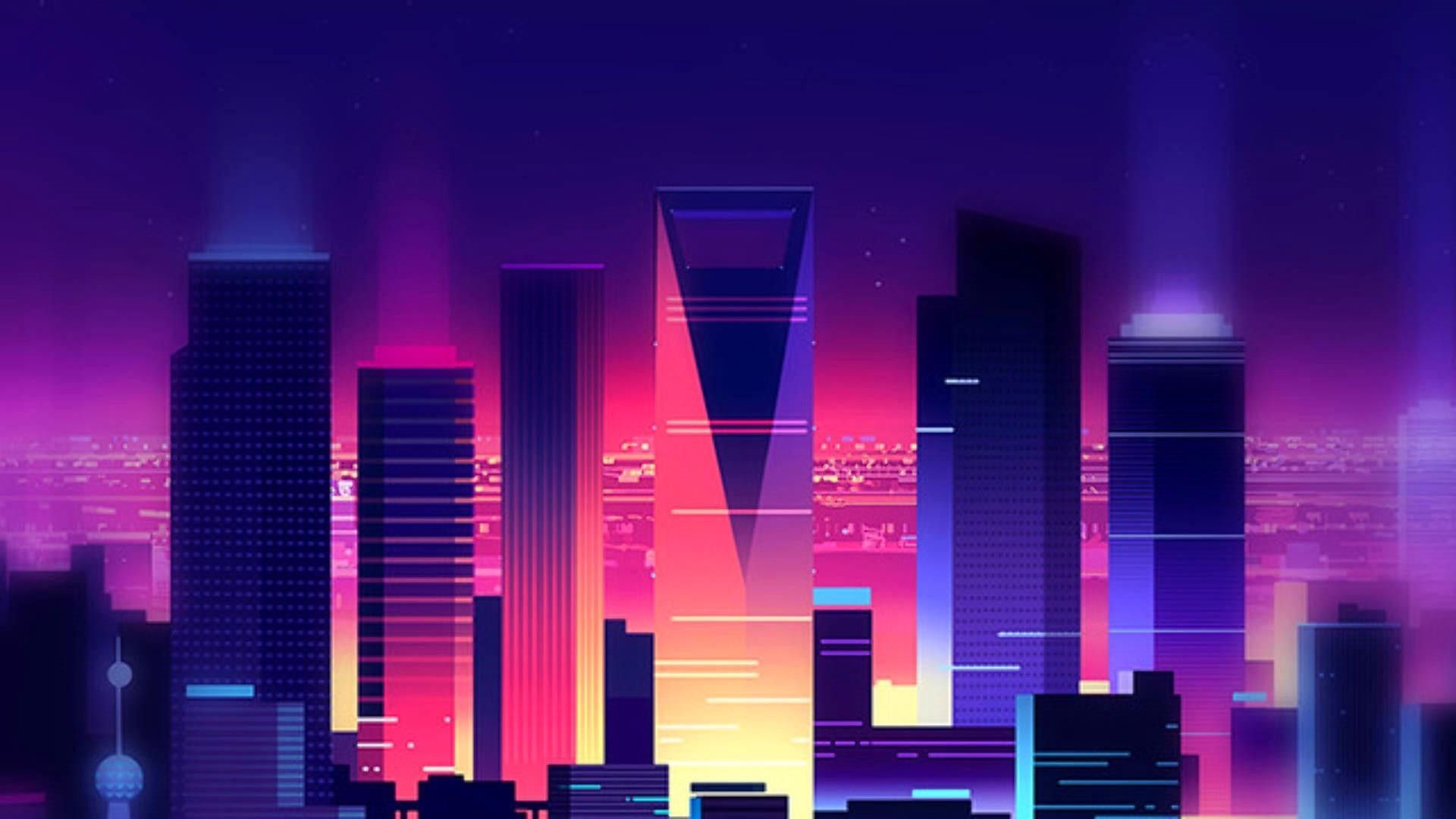 Aesthetic Vaporwave City Wallpapers