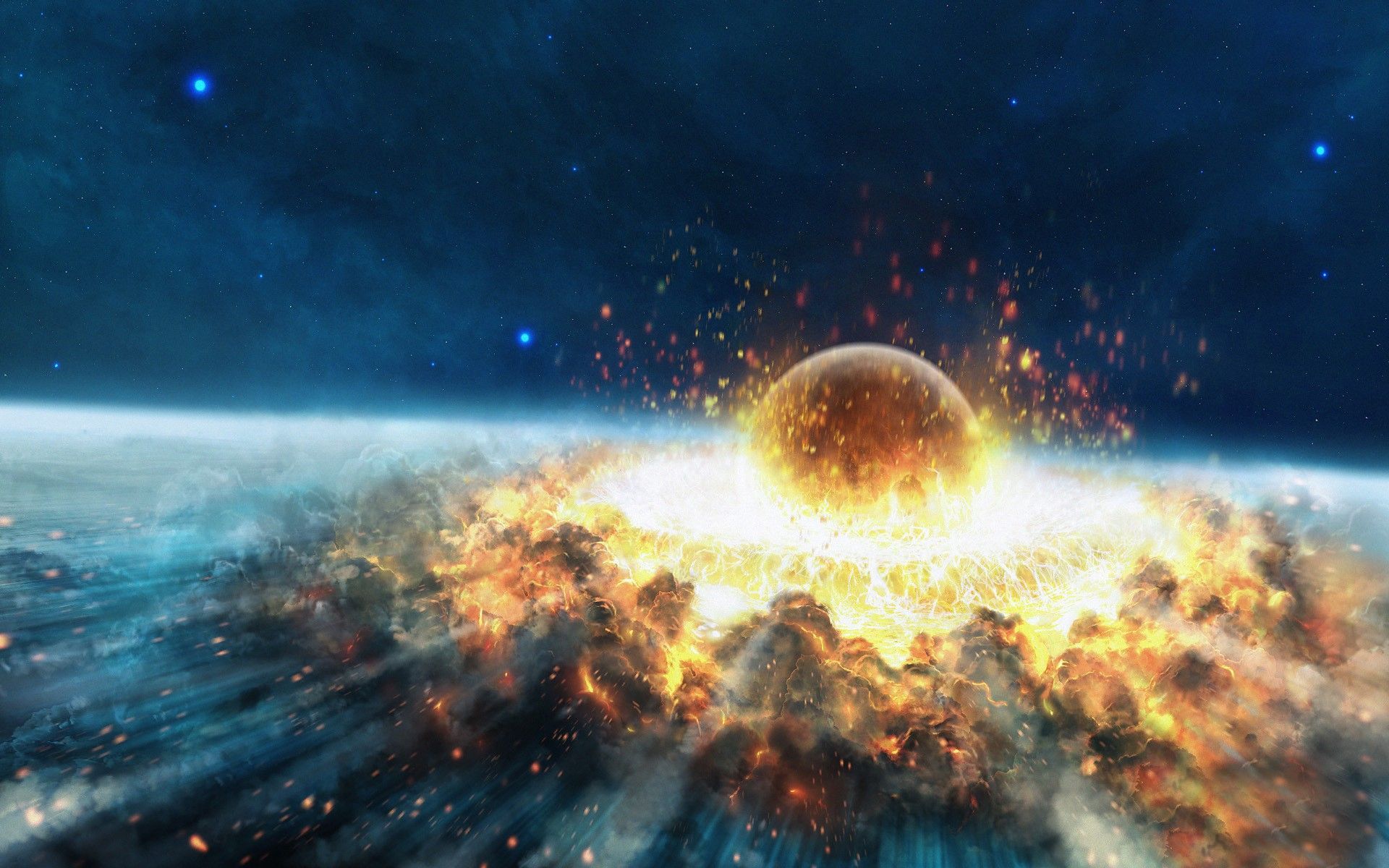 Asteroid Planet Explosion Wallpapers