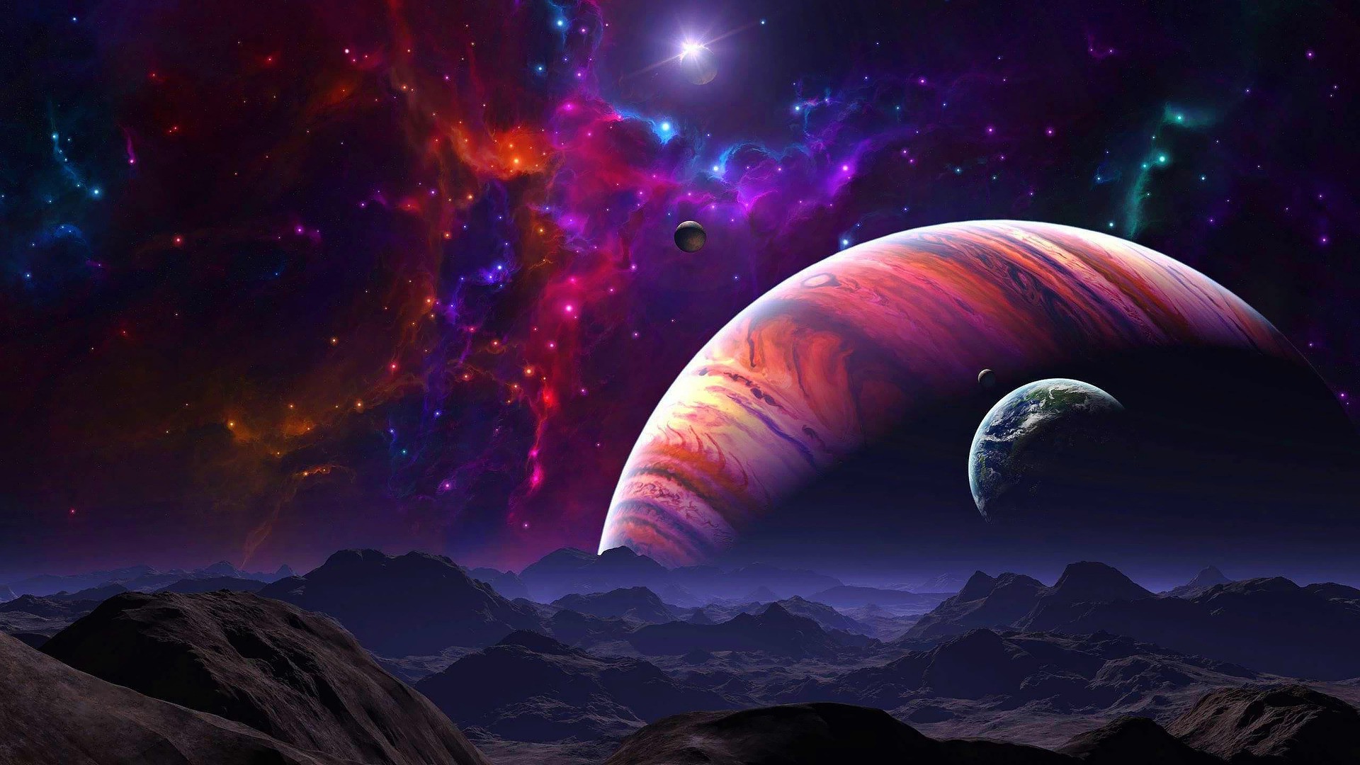 Digital Colorful Space Art Wallpapers