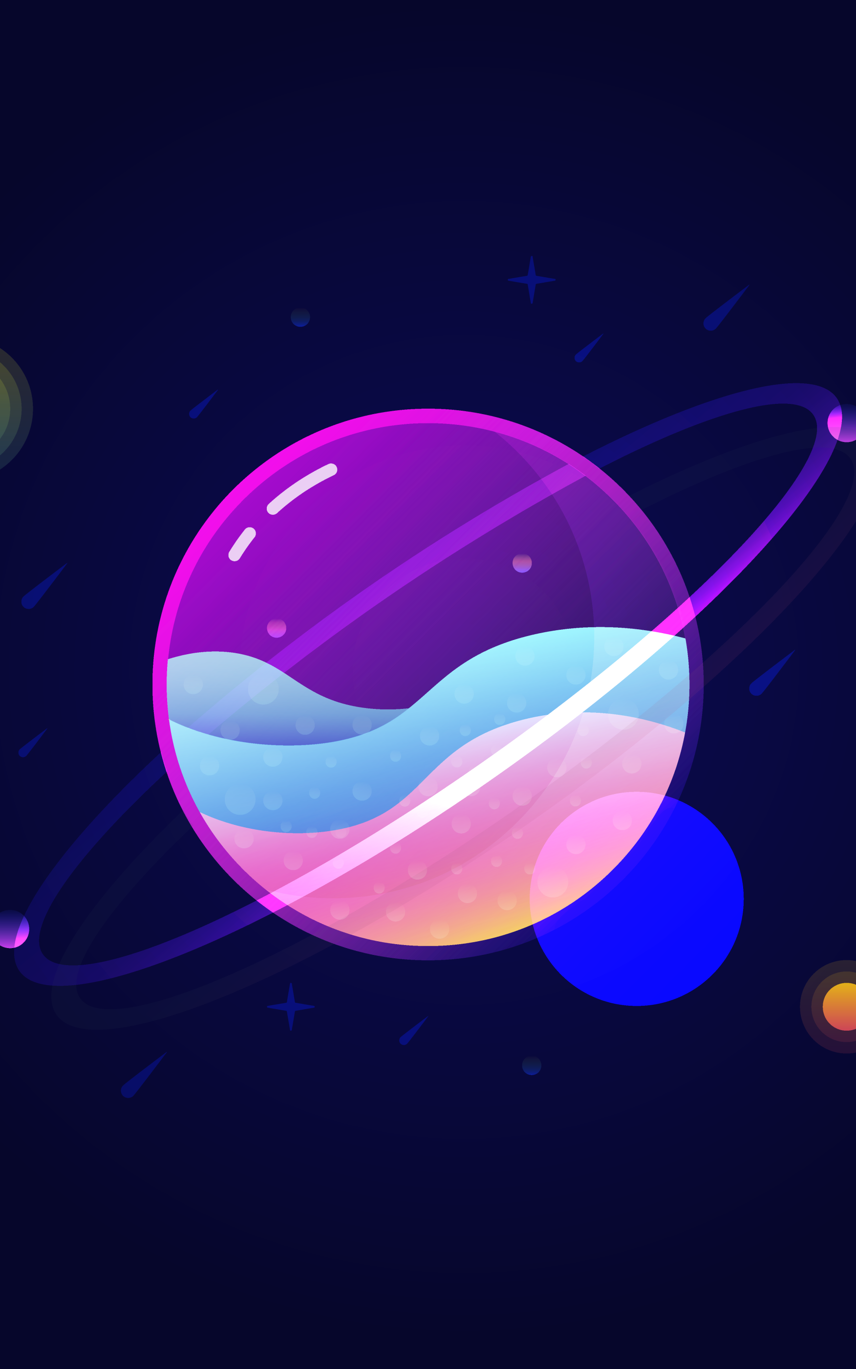 Gradient Sci Fi Planet Wallpapers