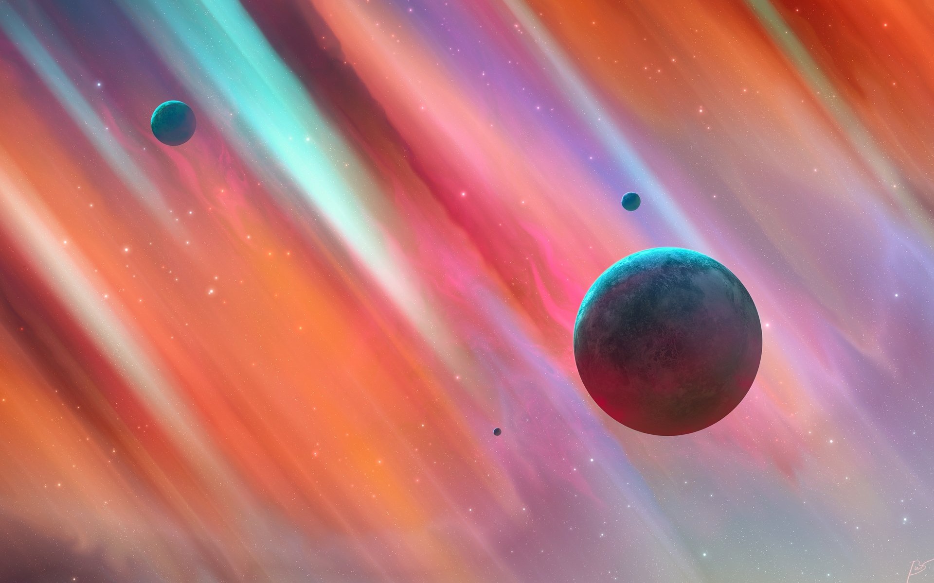 Gradient Sci Fi Planet Wallpapers