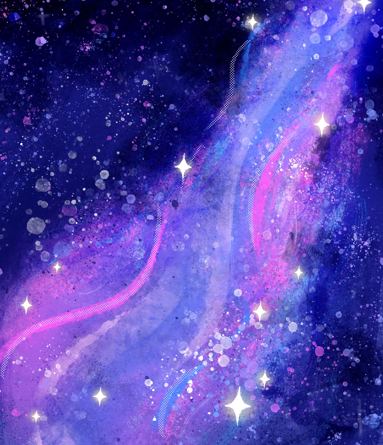 Sparkling Blue And Purple Galaxy Wallpapers