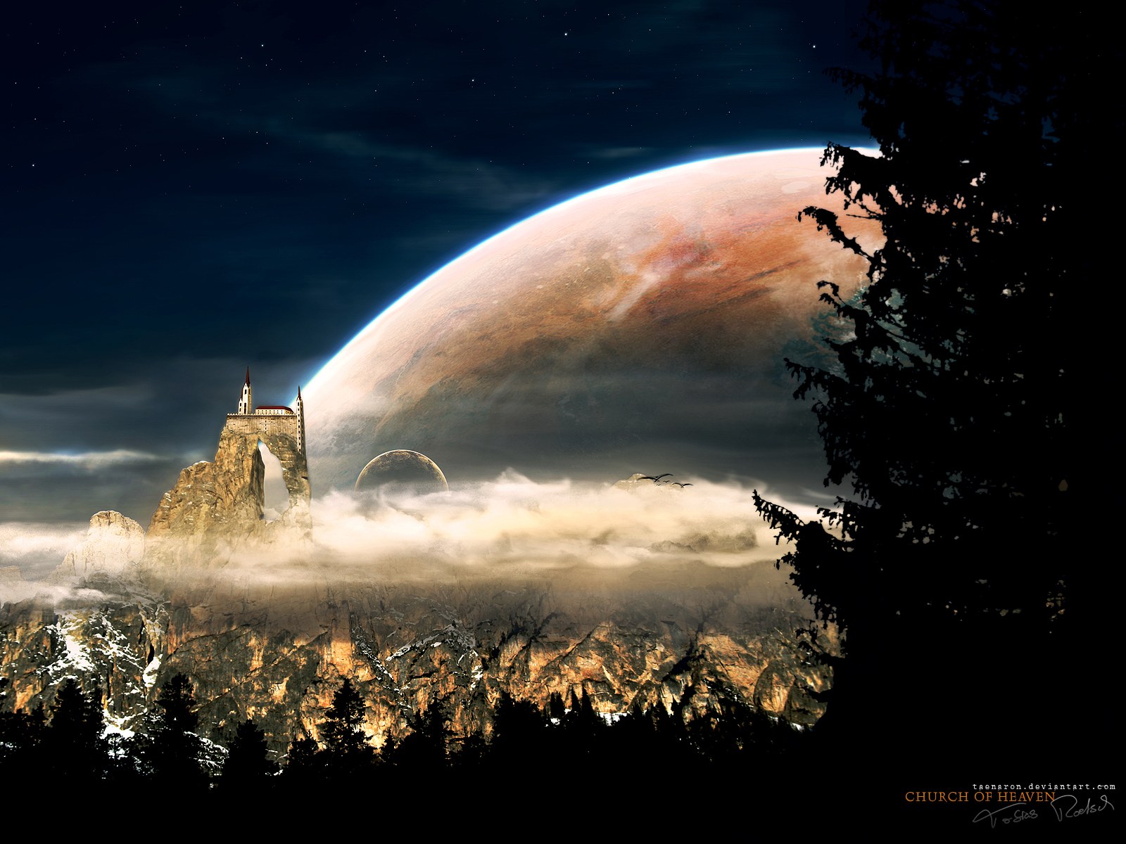 Two Planets Meeting Digital Art Wallpapers