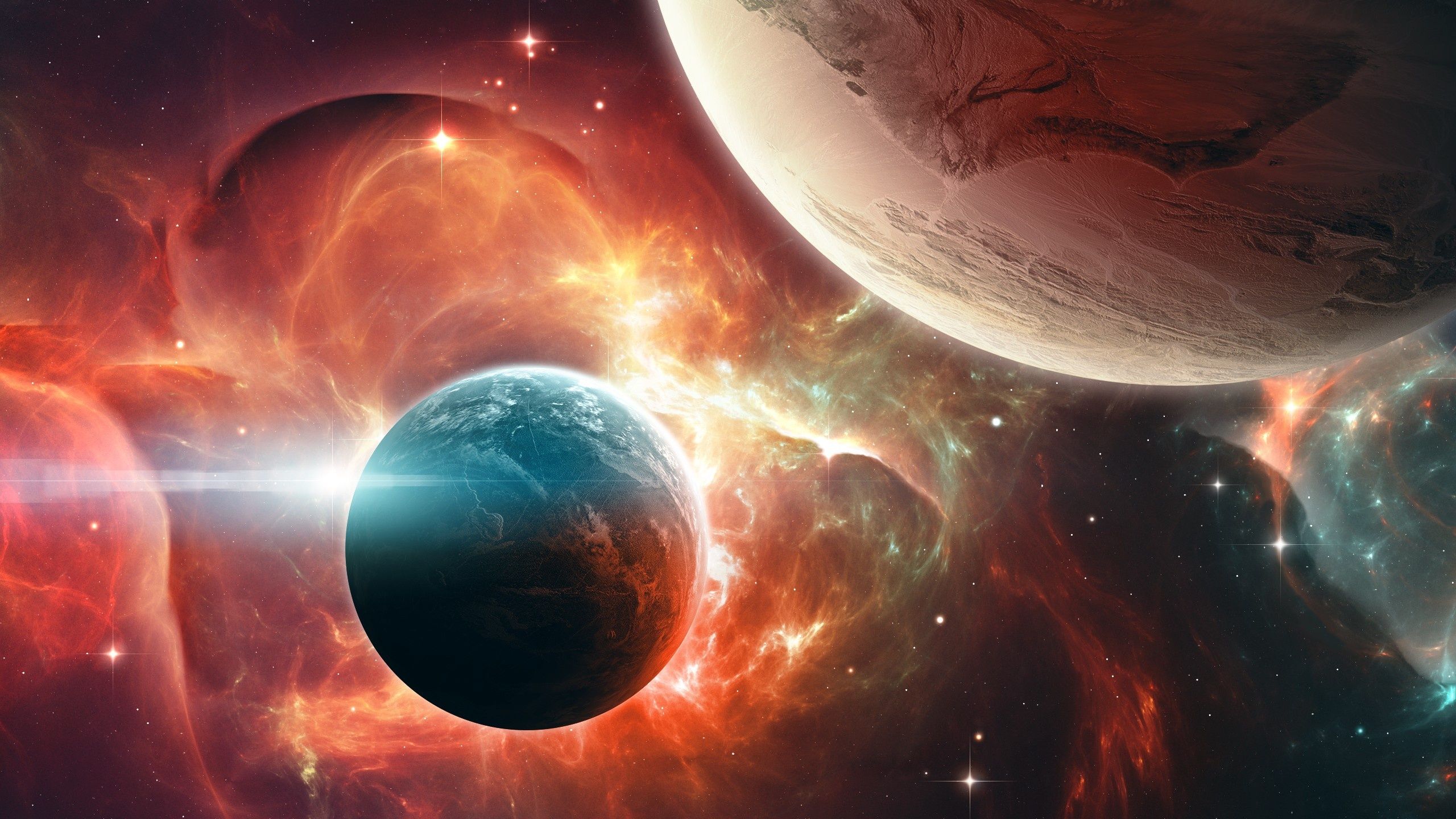 Two Planets Meeting Digital Art Wallpapers