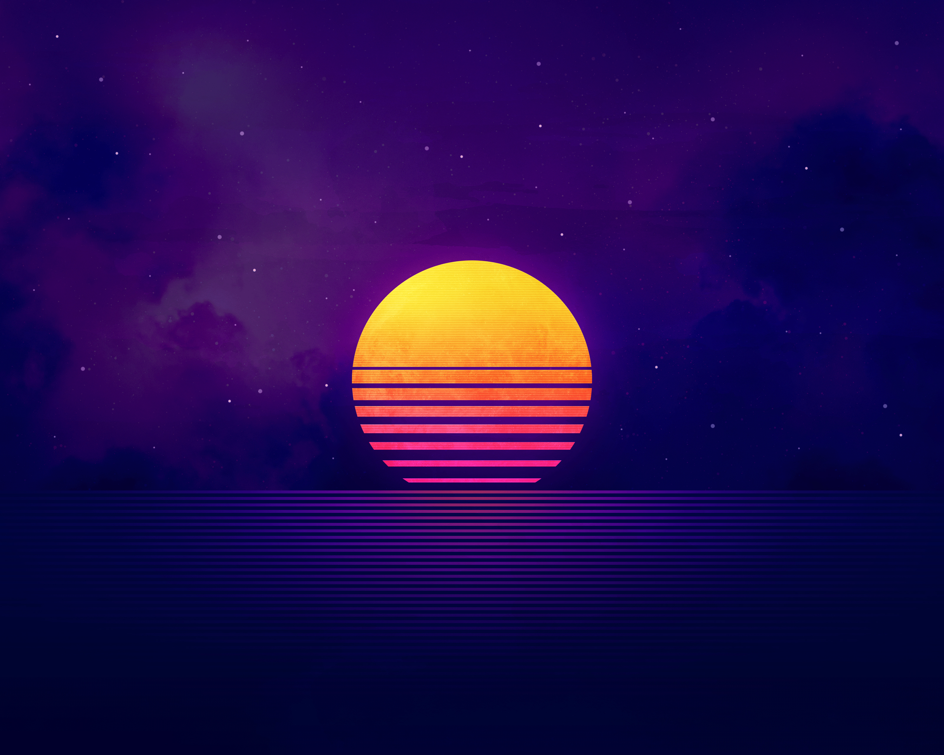 3D Retrowave Sunset Wallpapers