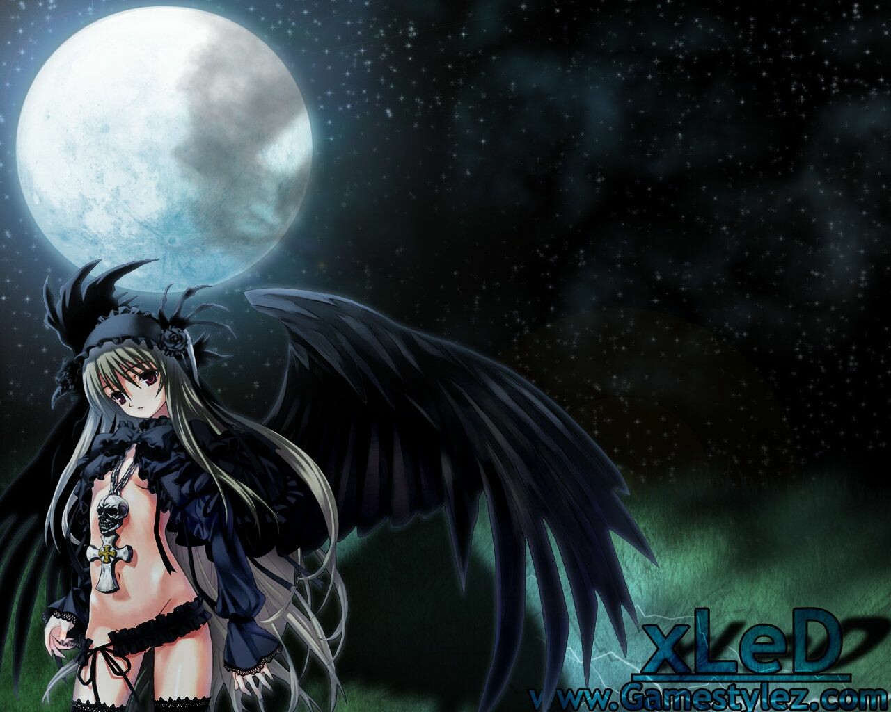 4K Angel In Moon Night Wallpapers