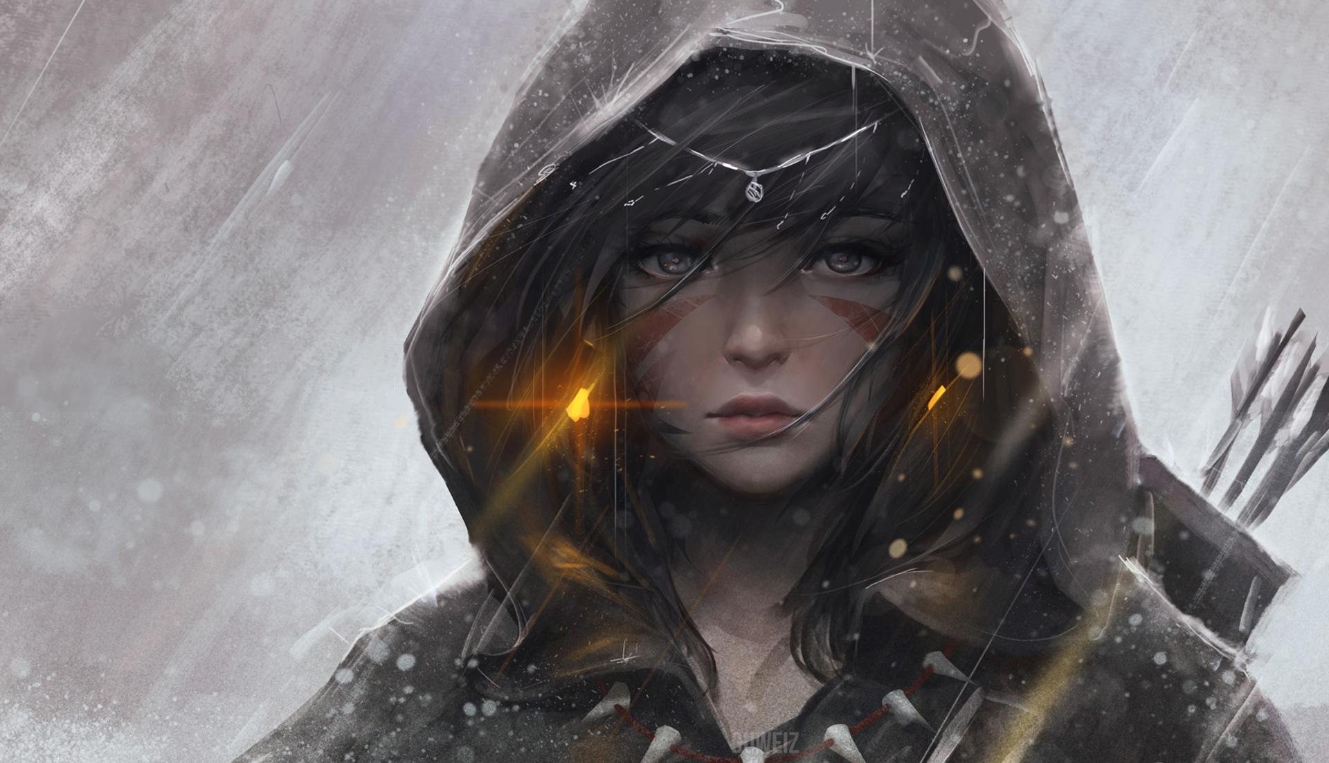 4K Artistic Warrior Girl Drawing Wallpapers