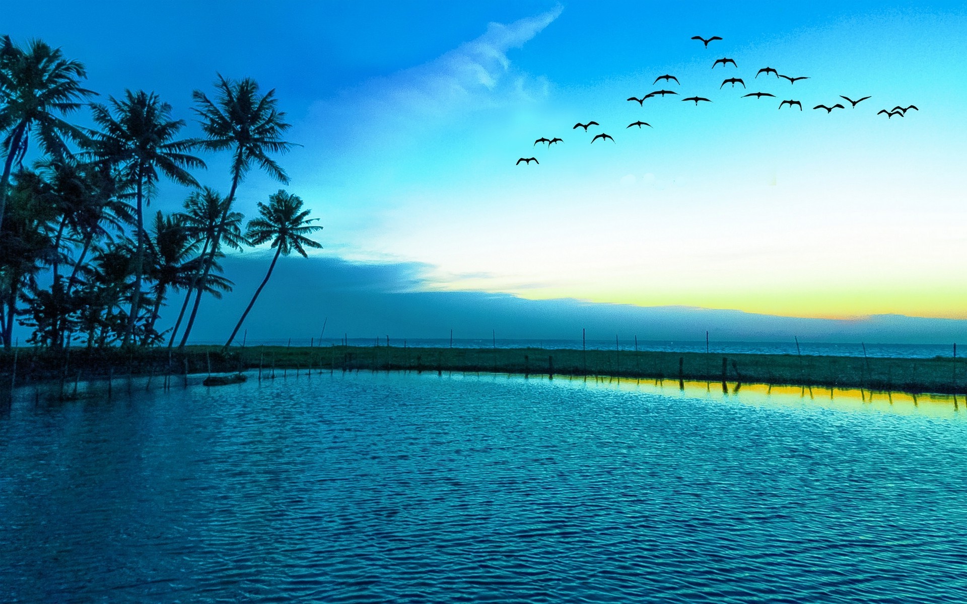 A Blue Sunrise Landscape Wallpapers